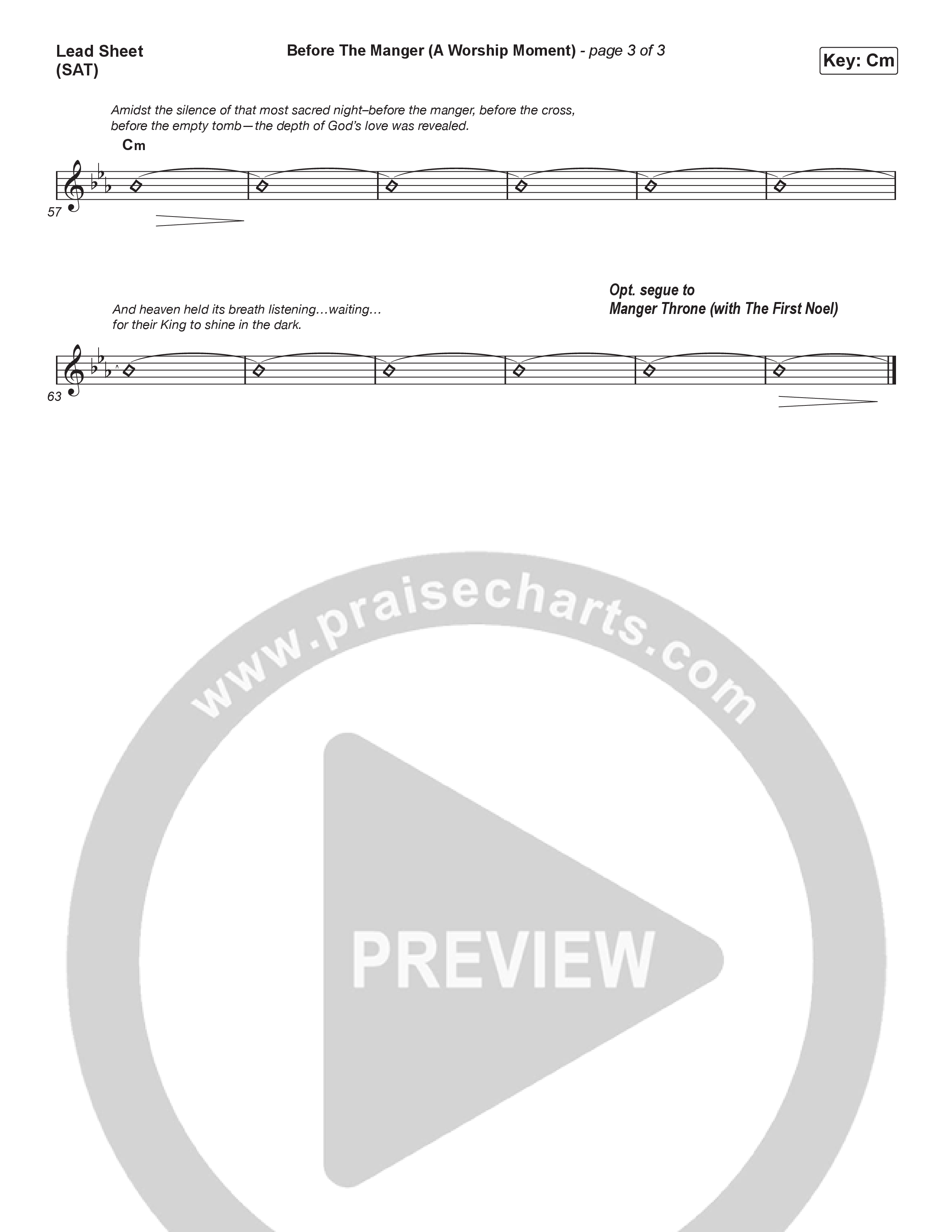 Before The Manger (A Worship Moment) (Choral/SATB) Lead Sheet (SAT) (Emily Sill / Arr. Mason Brown)
