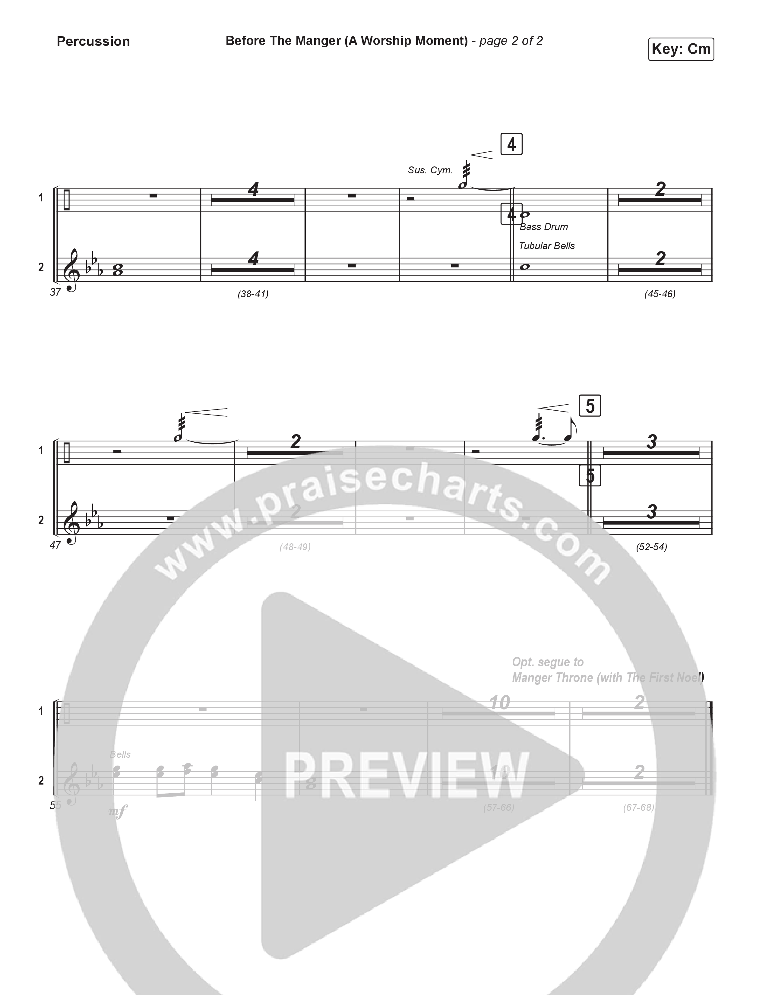 Before The Manger (A Worship Moment) (Choral/SATB) Percussion (Emily Sill / Arr. Mason Brown)