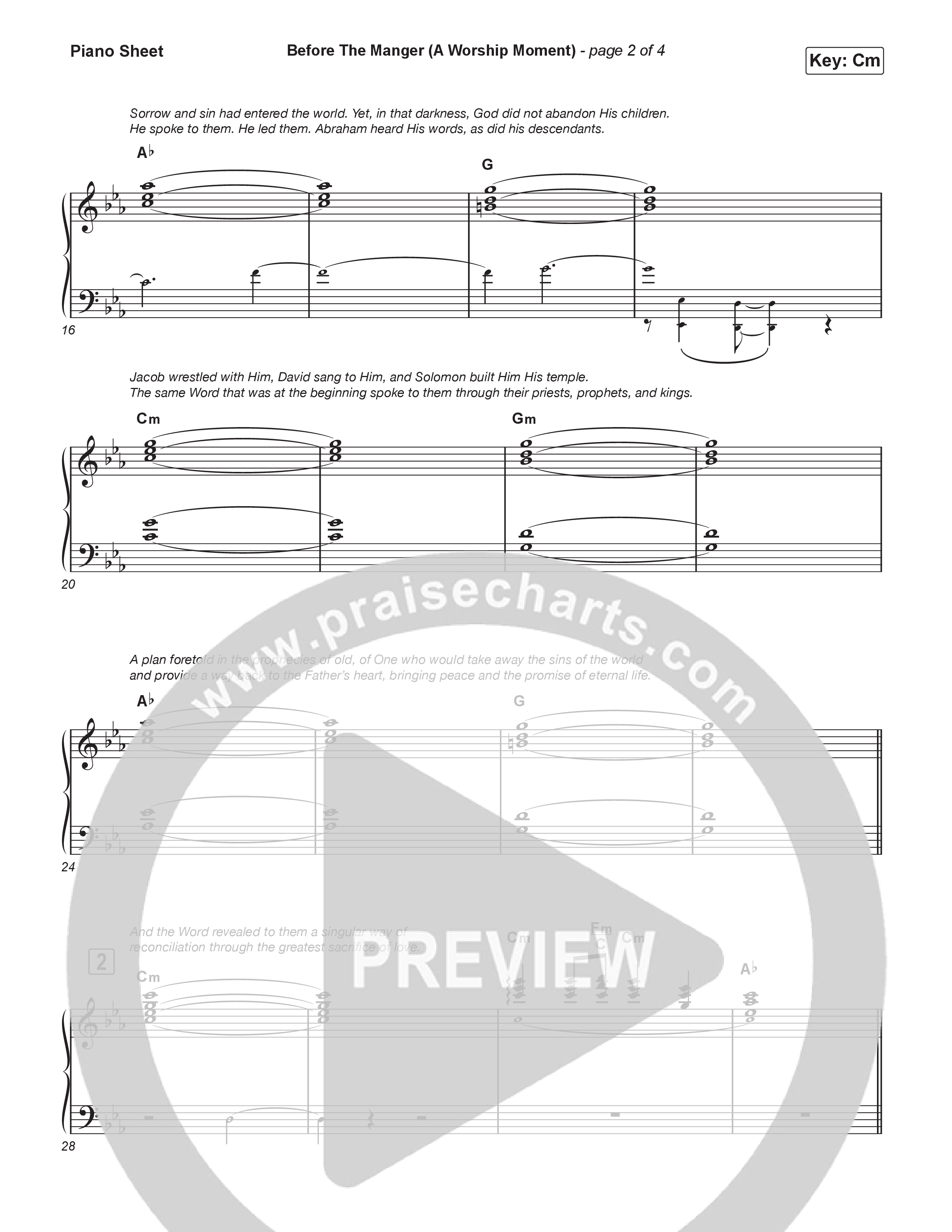 Before The Manger (A Worship Moment) (Choral/SATB) Piano Sheet (Emily Sill / Arr. Mason Brown)