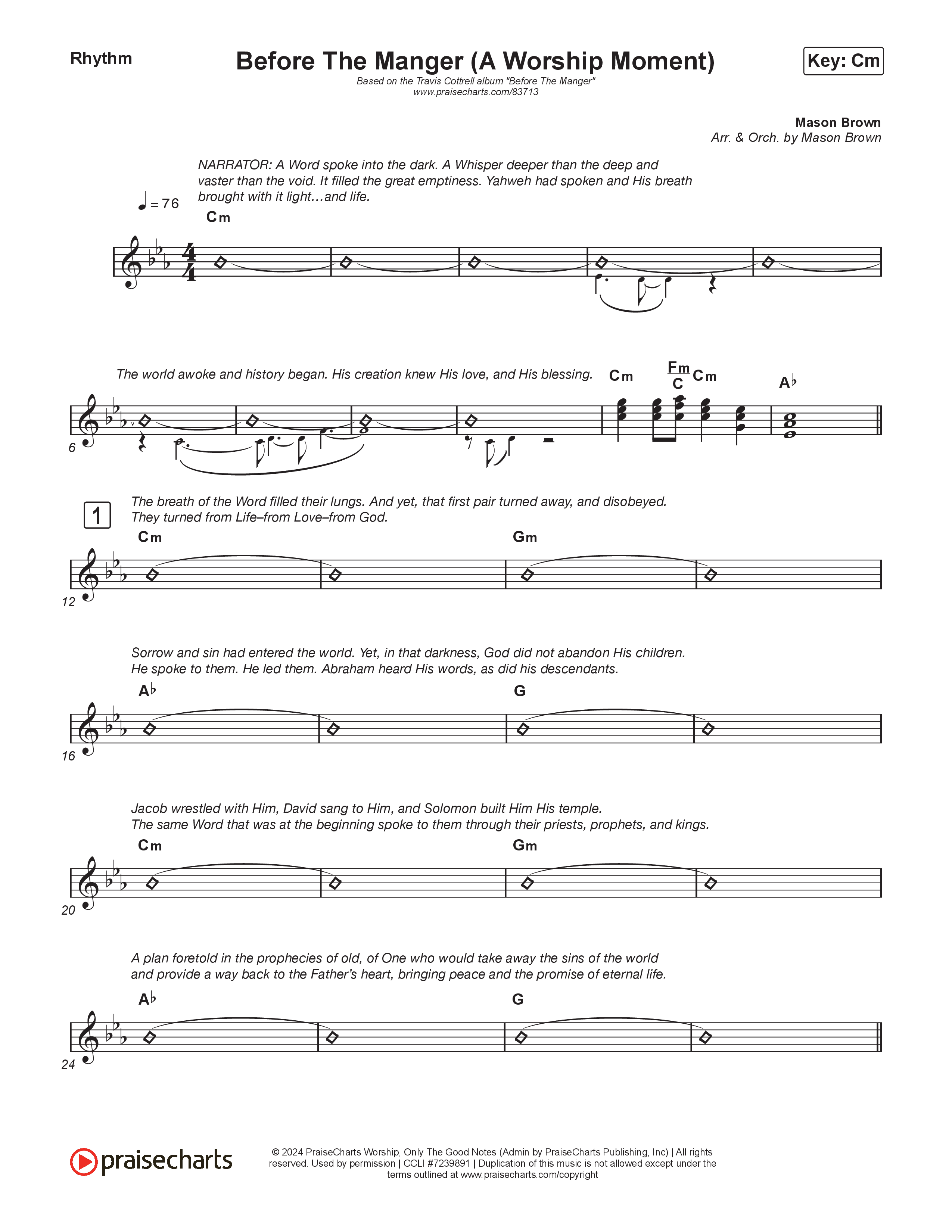 Before The Manger (A Worship Moment) (Choral/SATB) Rhythm Pack (Emily Sill / Arr. Mason Brown)