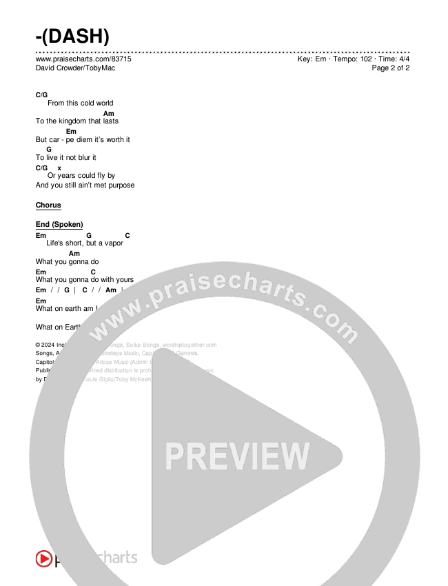-(DASH) Chords & Lyrics (David Crowder / TobyMac)