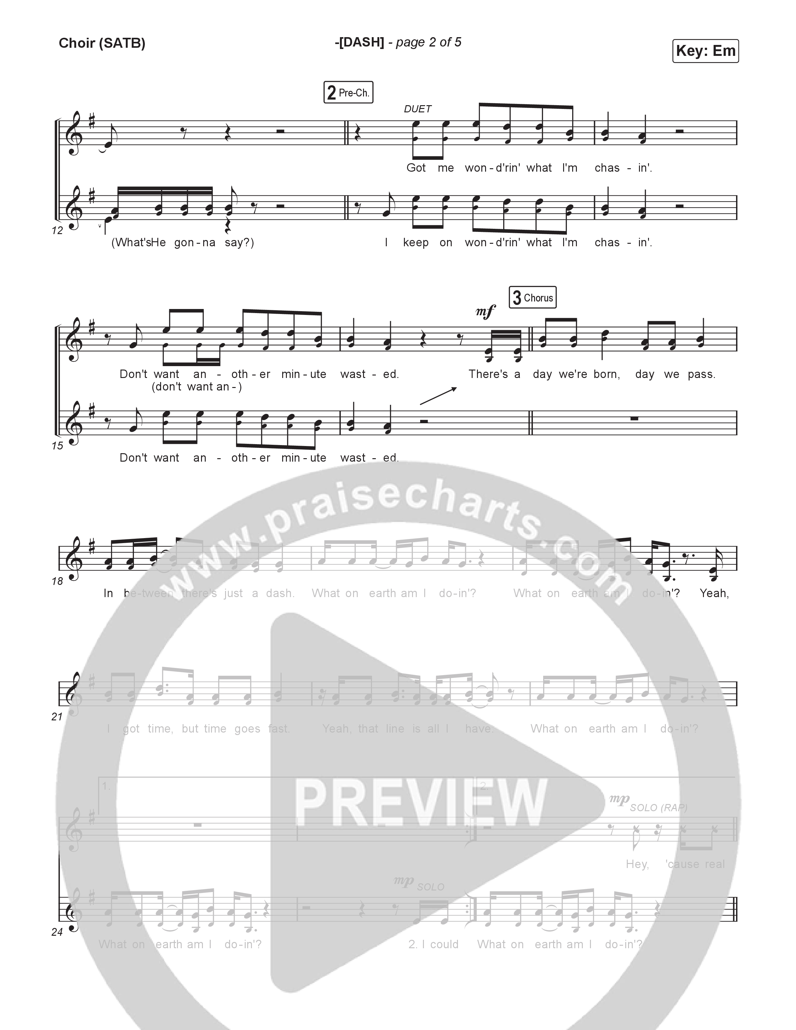-(DASH) Choir Sheet (SATB) (David Crowder / TobyMac)