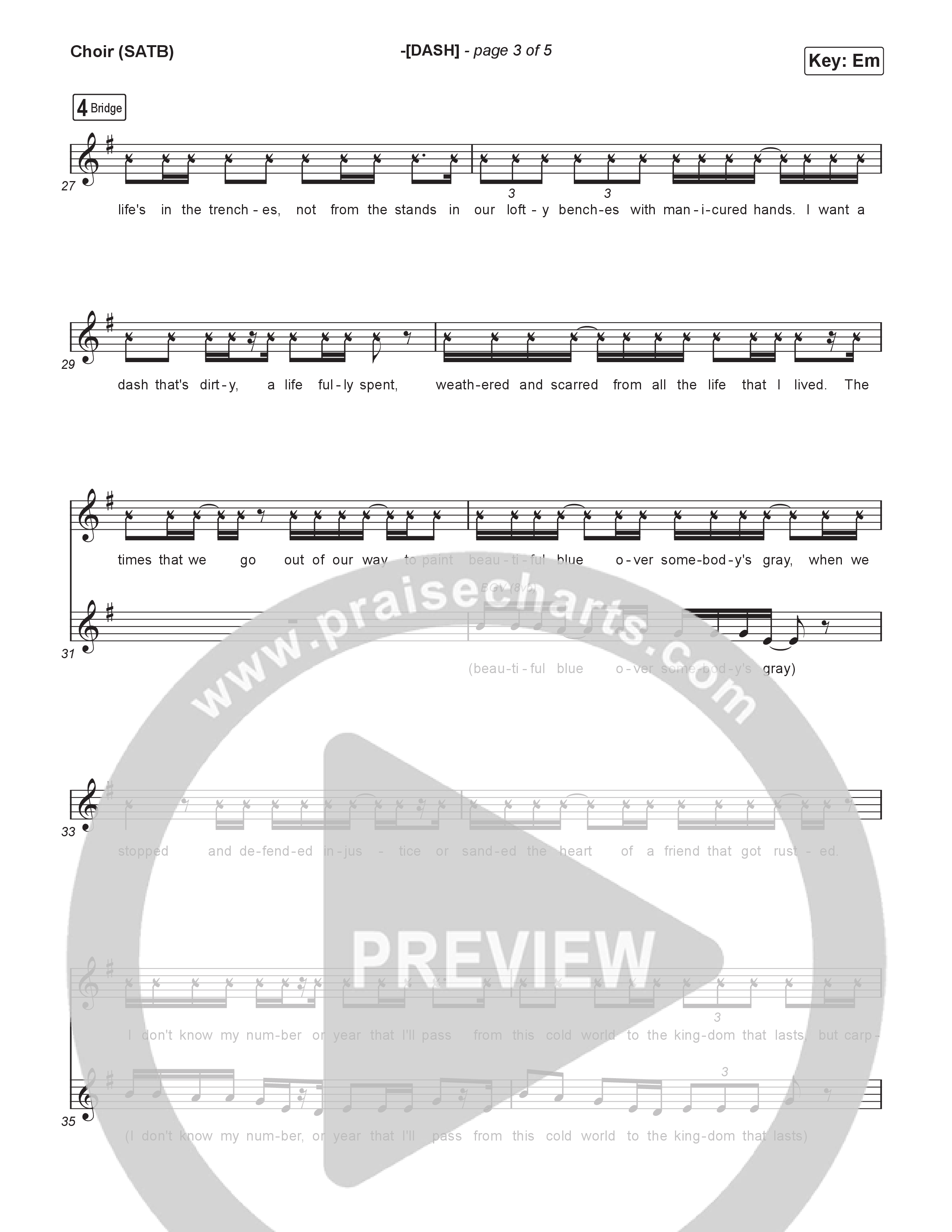 -(DASH) Choir Sheet (SATB) (David Crowder / TobyMac)