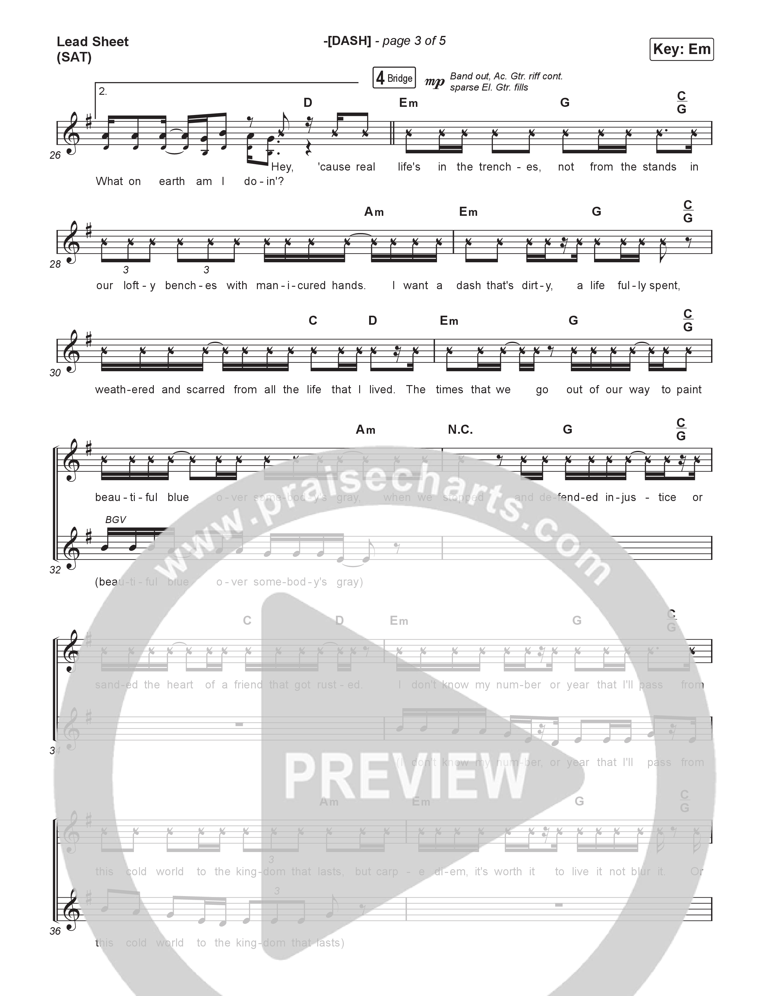 -(DASH) Lead Sheet (SAT) (David Crowder / TobyMac)