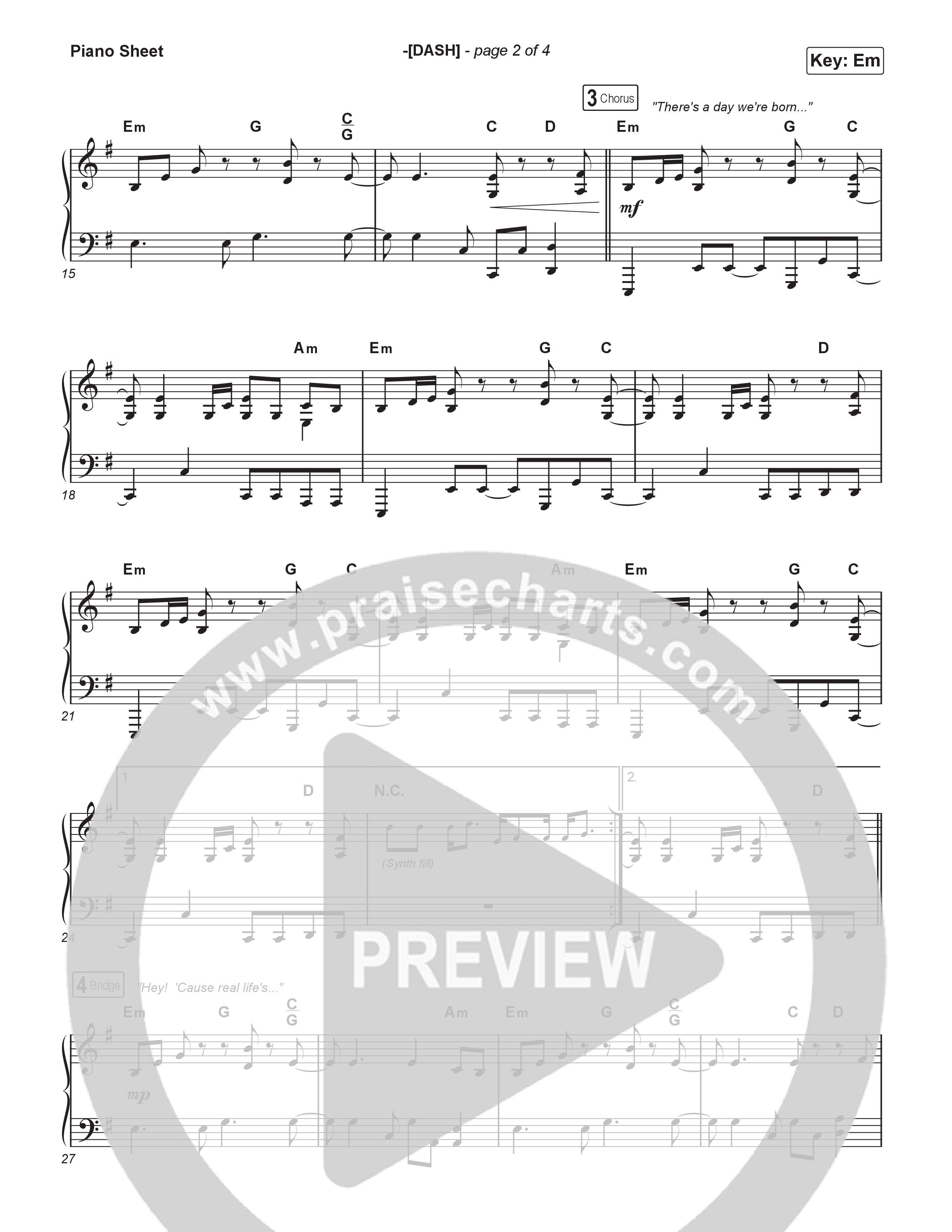 -(DASH) Piano Sheet (David Crowder / TobyMac)