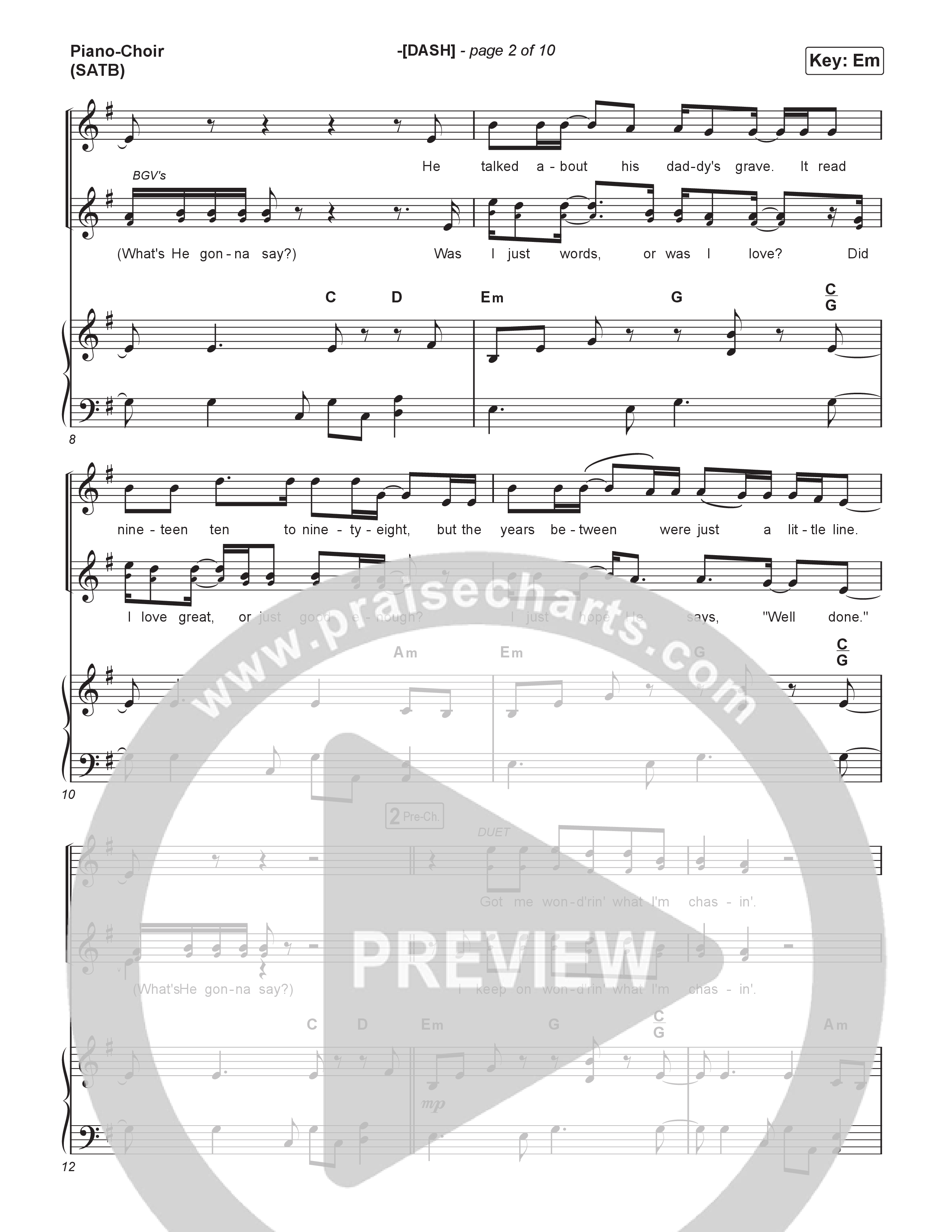 -(DASH) Piano/Vocal (SAT) (David Crowder / TobyMac)