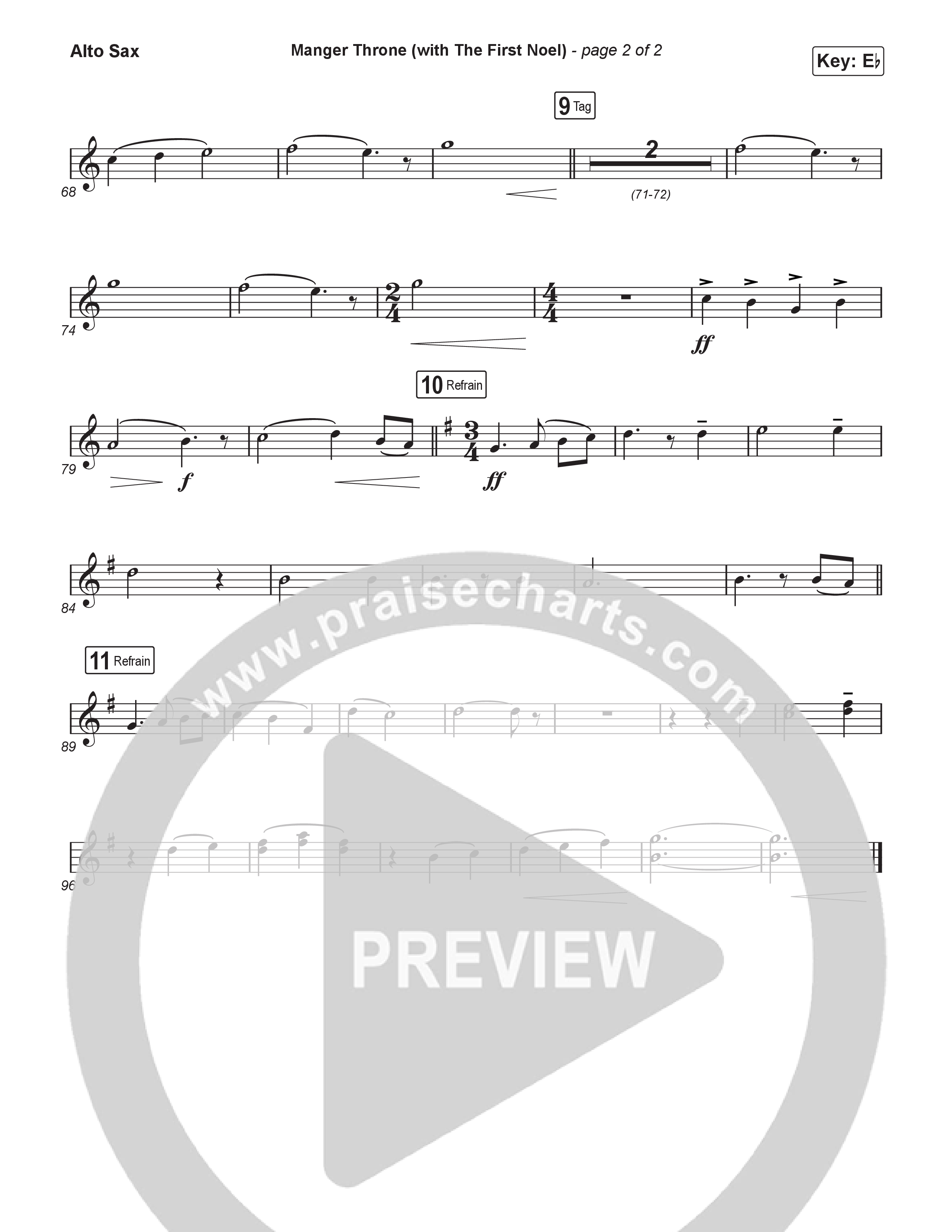 Manger Throne (with The First Noel) (Choral/SATB) Alto Sax (Travis Cottrell / Arr. Mason Brown)