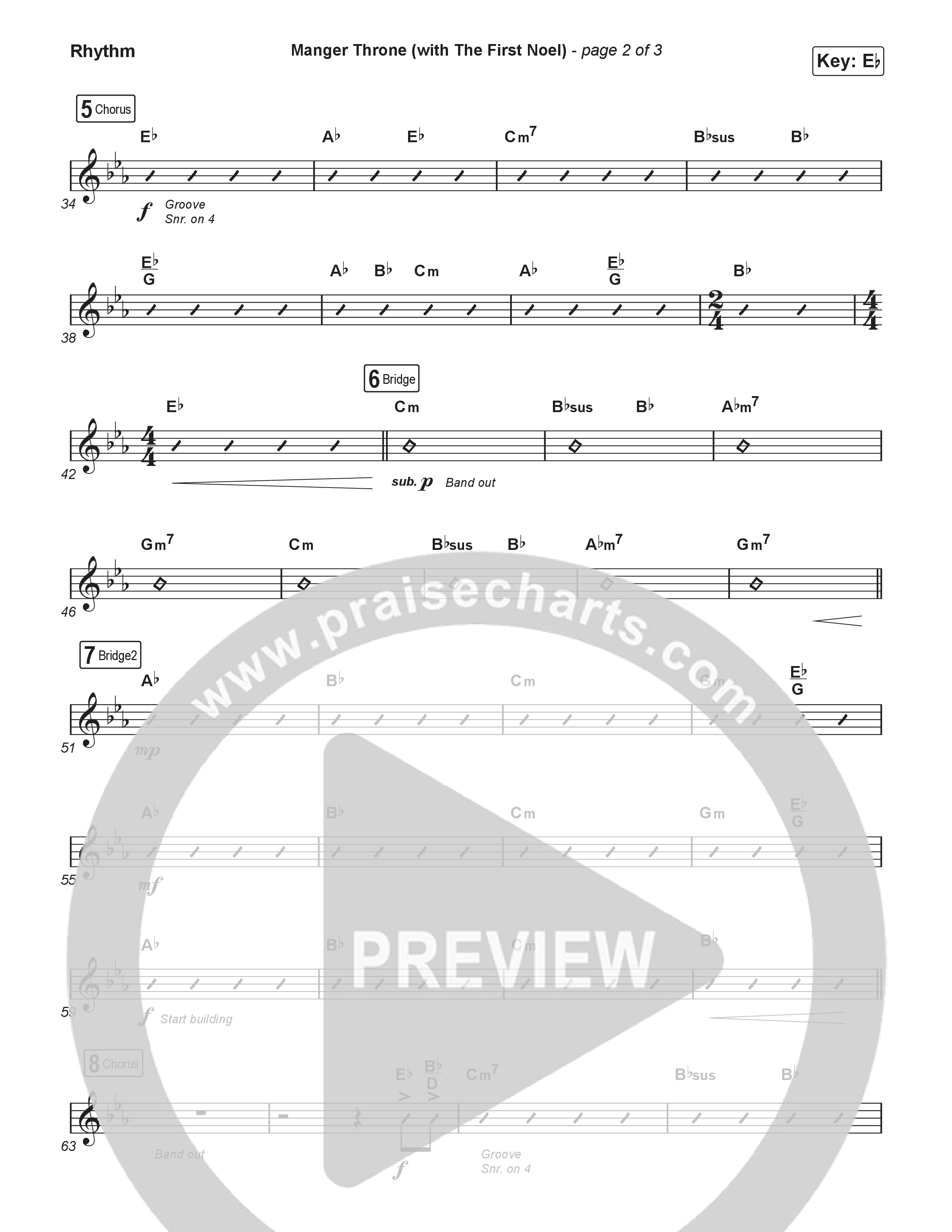 Manger Throne (with The First Noel) (Choral/SATB) Rhythm Pack (Travis Cottrell / Arr. Mason Brown)