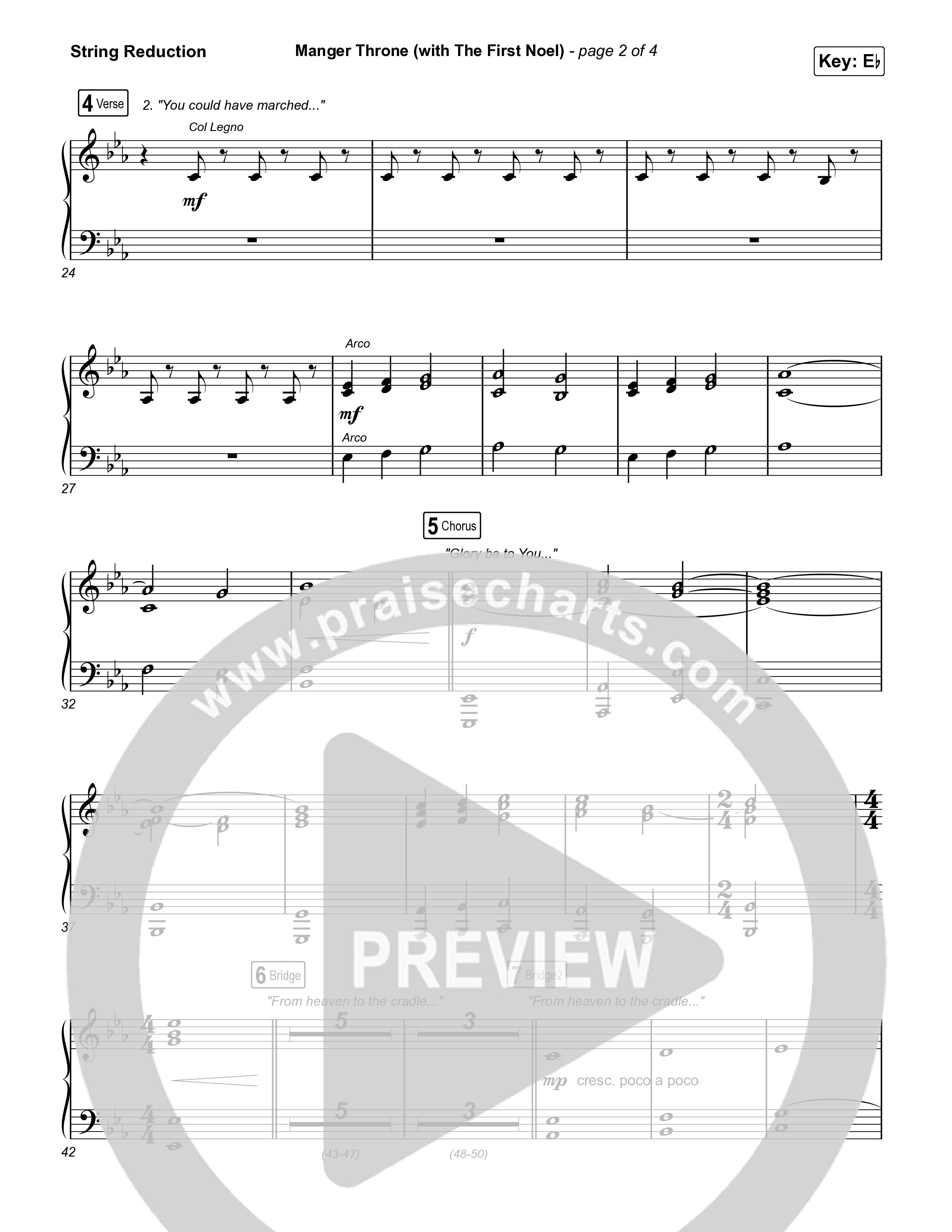 Manger Throne (with The First Noel) (Choral/SATB) String Reduction (Travis Cottrell / Arr. Mason Brown)