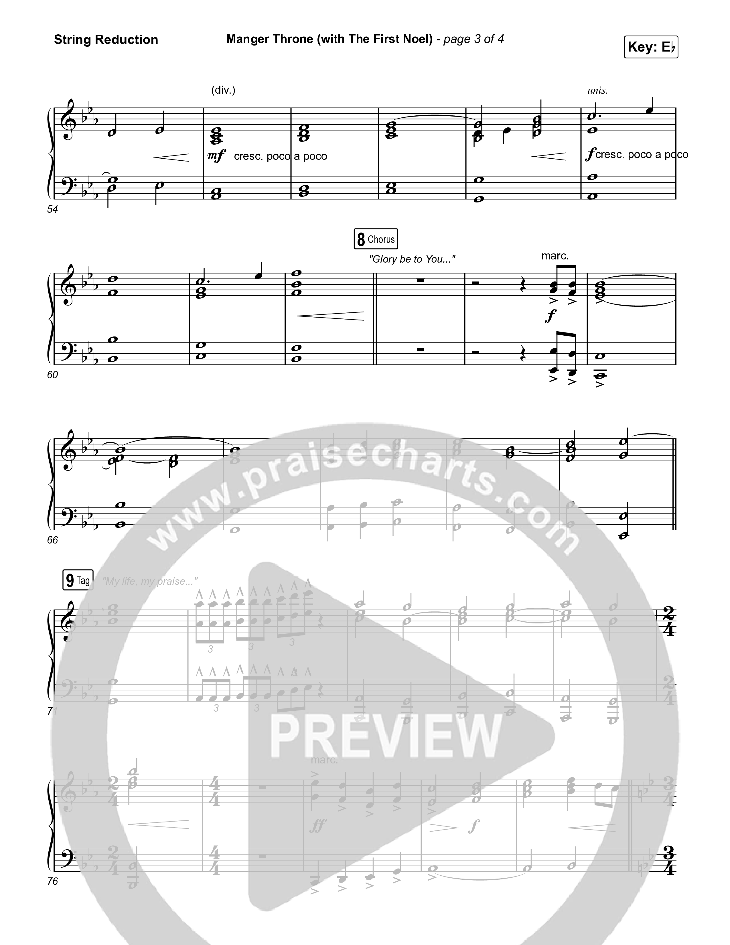 Manger Throne (with The First Noel) (Choral/SATB) String Reduction (Travis Cottrell / Arr. Mason Brown)