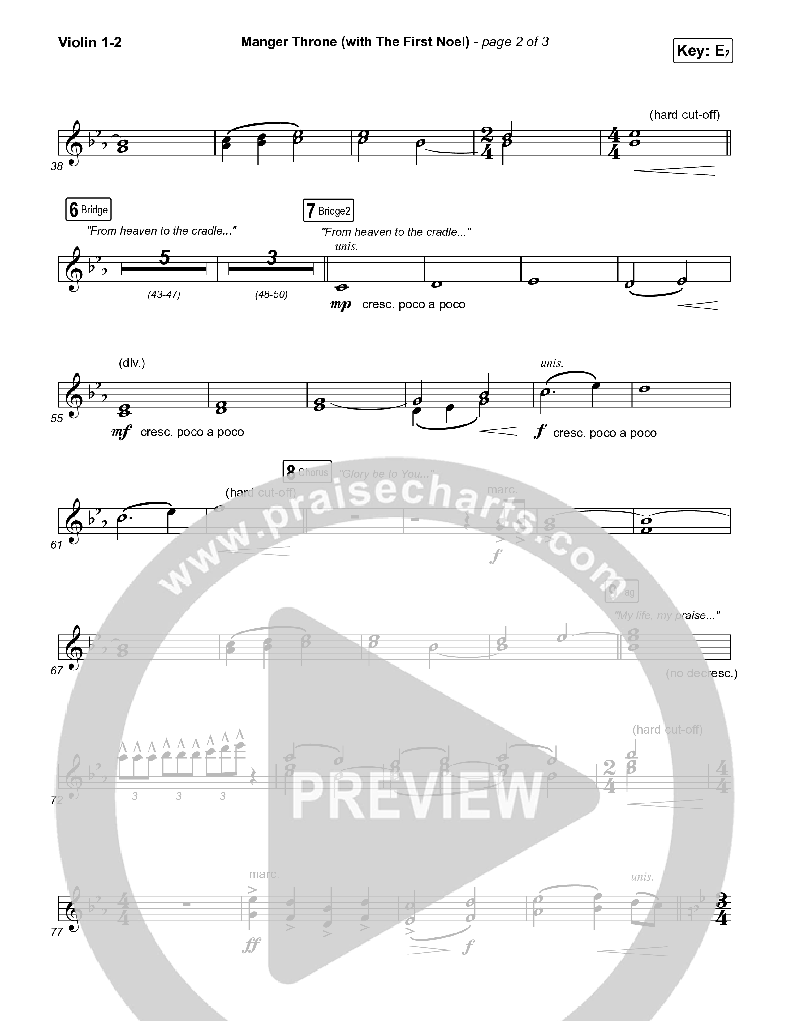 Manger Throne (with The First Noel) (Choral/SATB) String Pack (Travis Cottrell / Arr. Mason Brown)