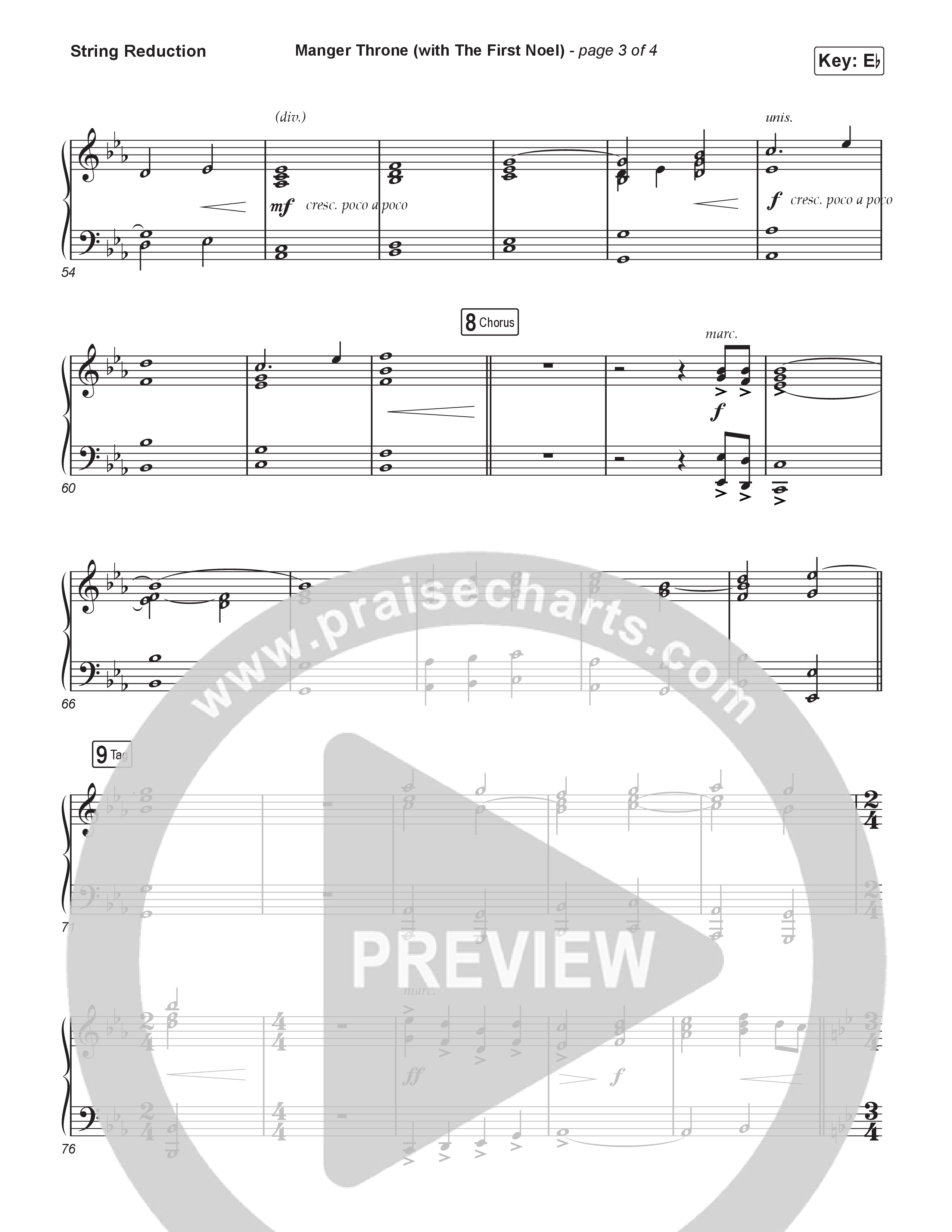 Manger Throne (with The First Noel) (Choral/SATB) String Reduction (Travis Cottrell / Arr. Mason Brown)