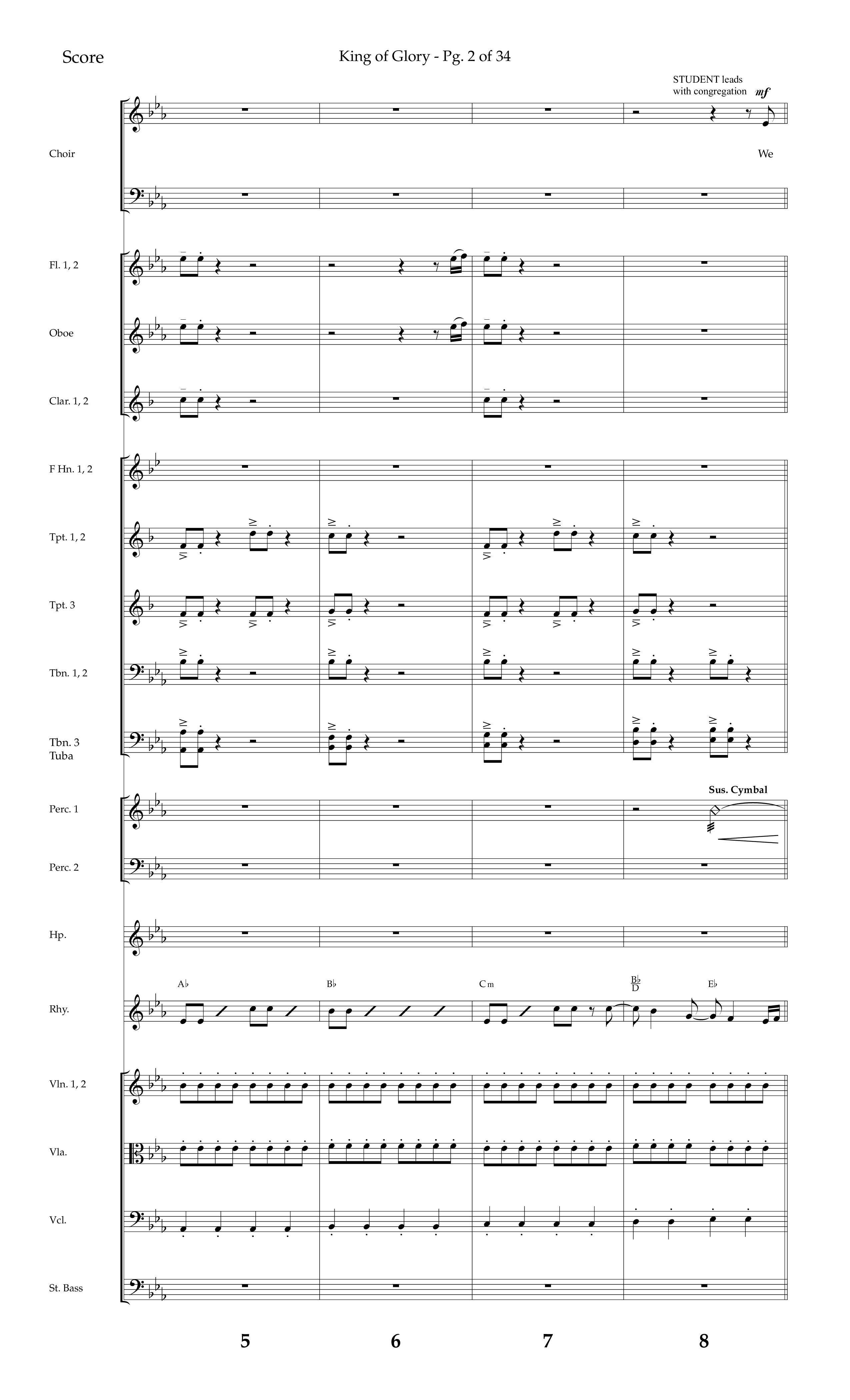 King of Glory (Choral Anthem SATB) Conductor's Score (Lifeway Choral / Arr. John Bolin / Arr. Don Koch / Orch. Eric Belvin)