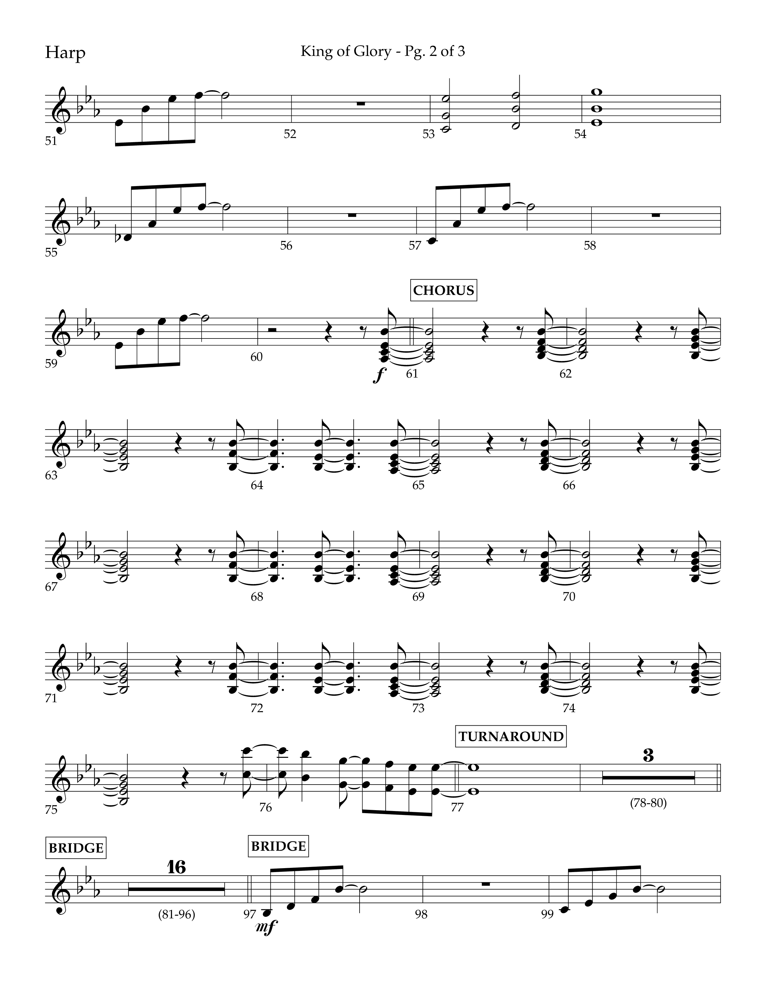 King of Glory (Choral Anthem SATB) Harp (Lifeway Choral / Arr. John Bolin / Arr. Don Koch / Orch. Eric Belvin)