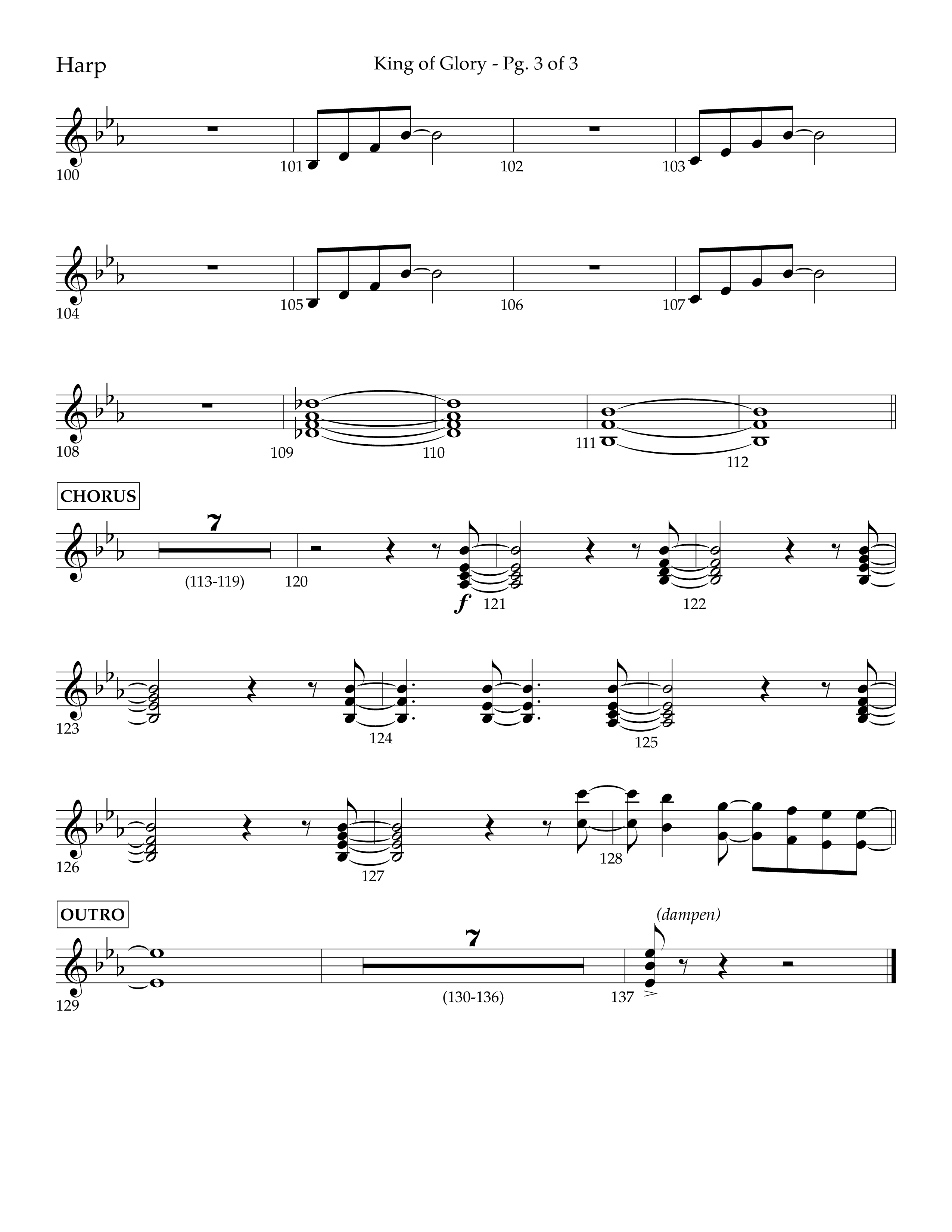 King of Glory (Choral Anthem SATB) Harp (Lifeway Choral / Arr. John Bolin / Arr. Don Koch / Orch. Eric Belvin)