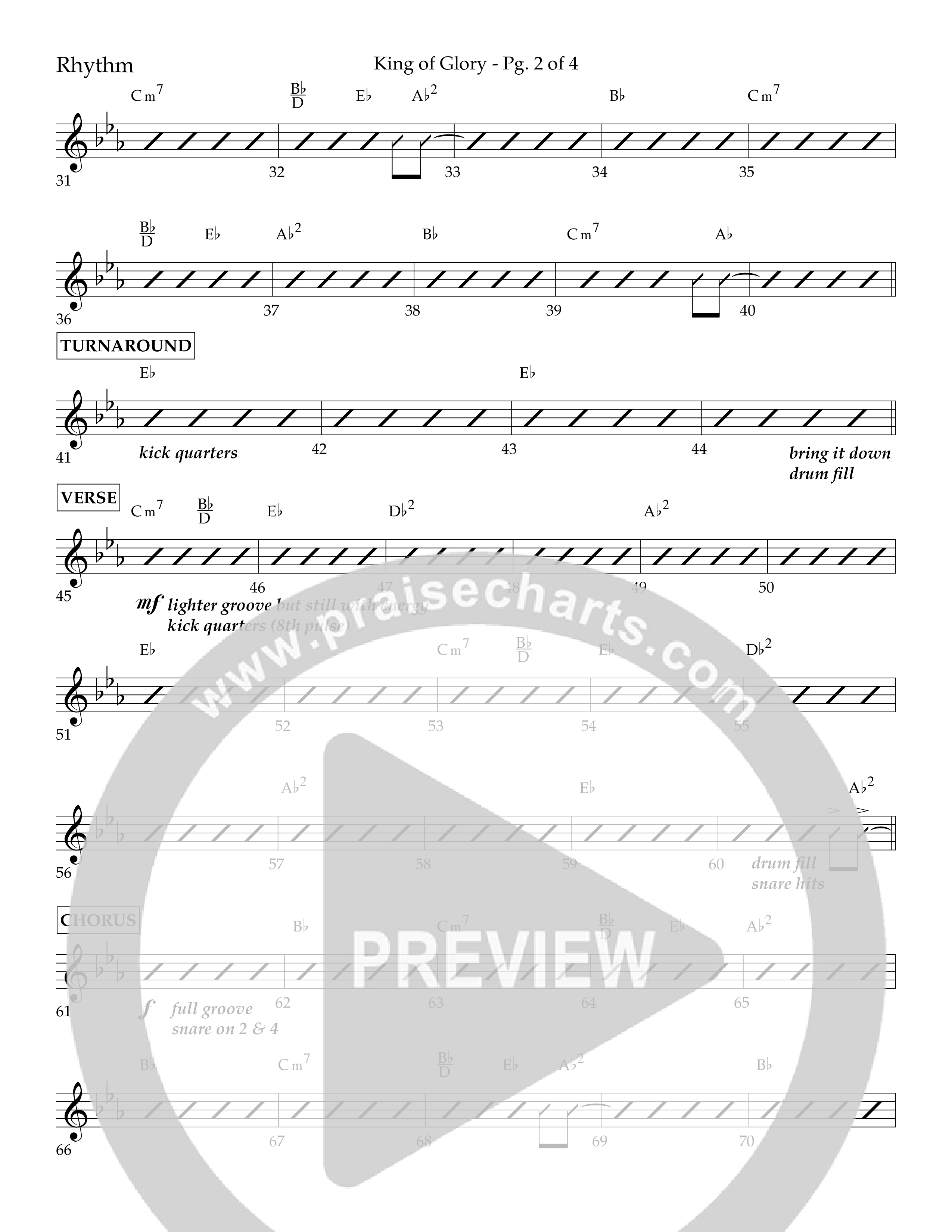 King of Glory (Choral Anthem SATB) Lead Melody & Rhythm (Lifeway Choral / Arr. John Bolin / Arr. Don Koch / Orch. Eric Belvin)