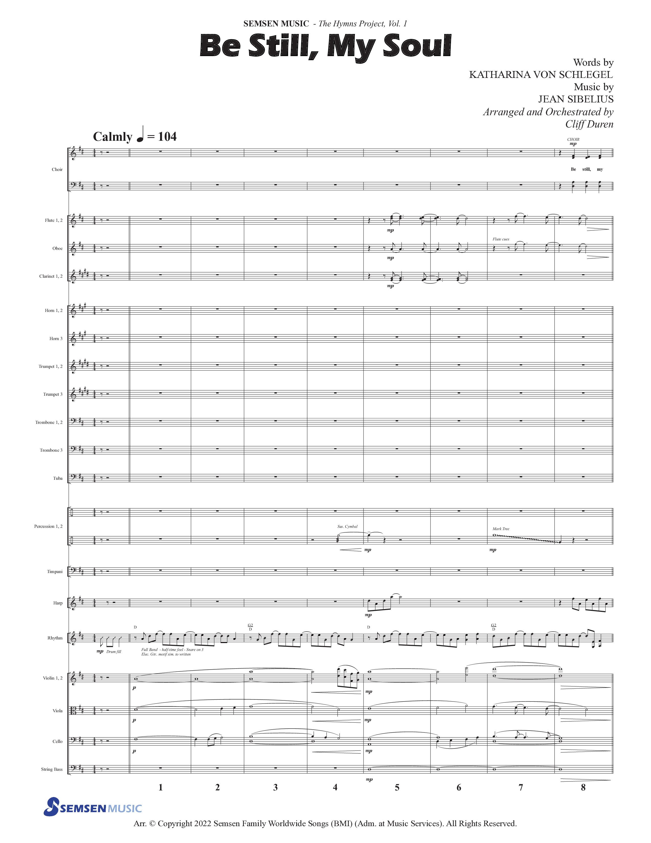 Be Still My Soul (Choral Anthem SATB) Conductor's Score (Semsen Music / Arr. Cliff Duren)