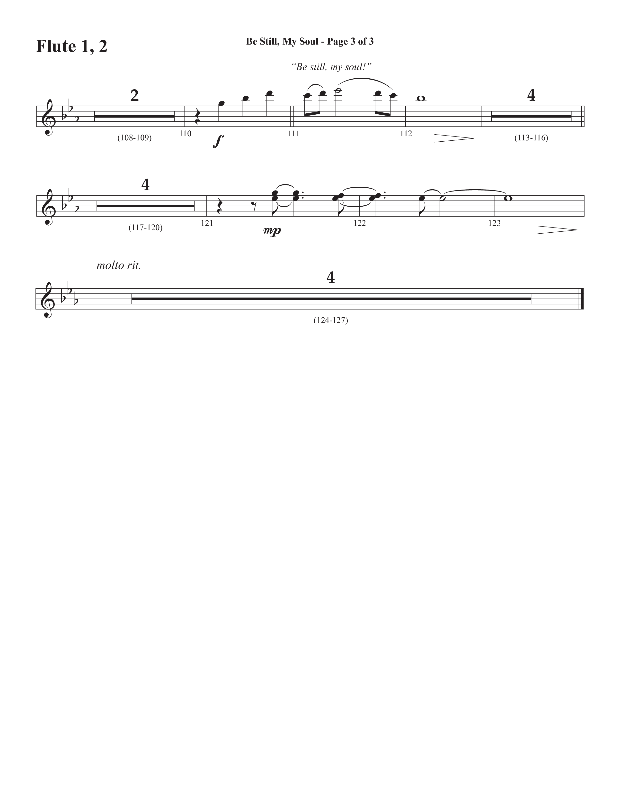 Be Still My Soul (Choral Anthem SATB) Flute 1/2 (Semsen Music / Arr. Cliff Duren)