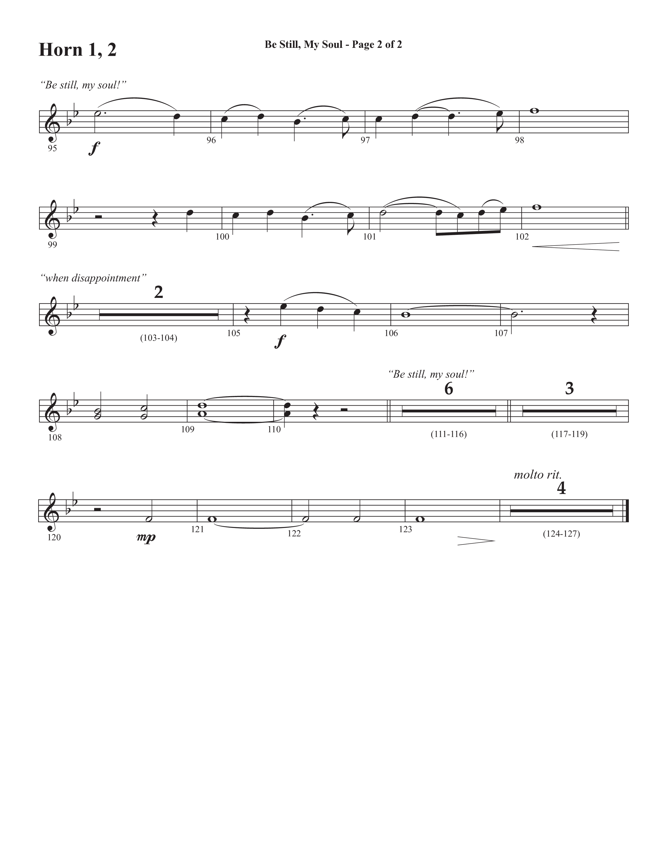 Be Still My Soul (Choral Anthem SATB) French Horn 1/2 (Semsen Music / Arr. Cliff Duren)