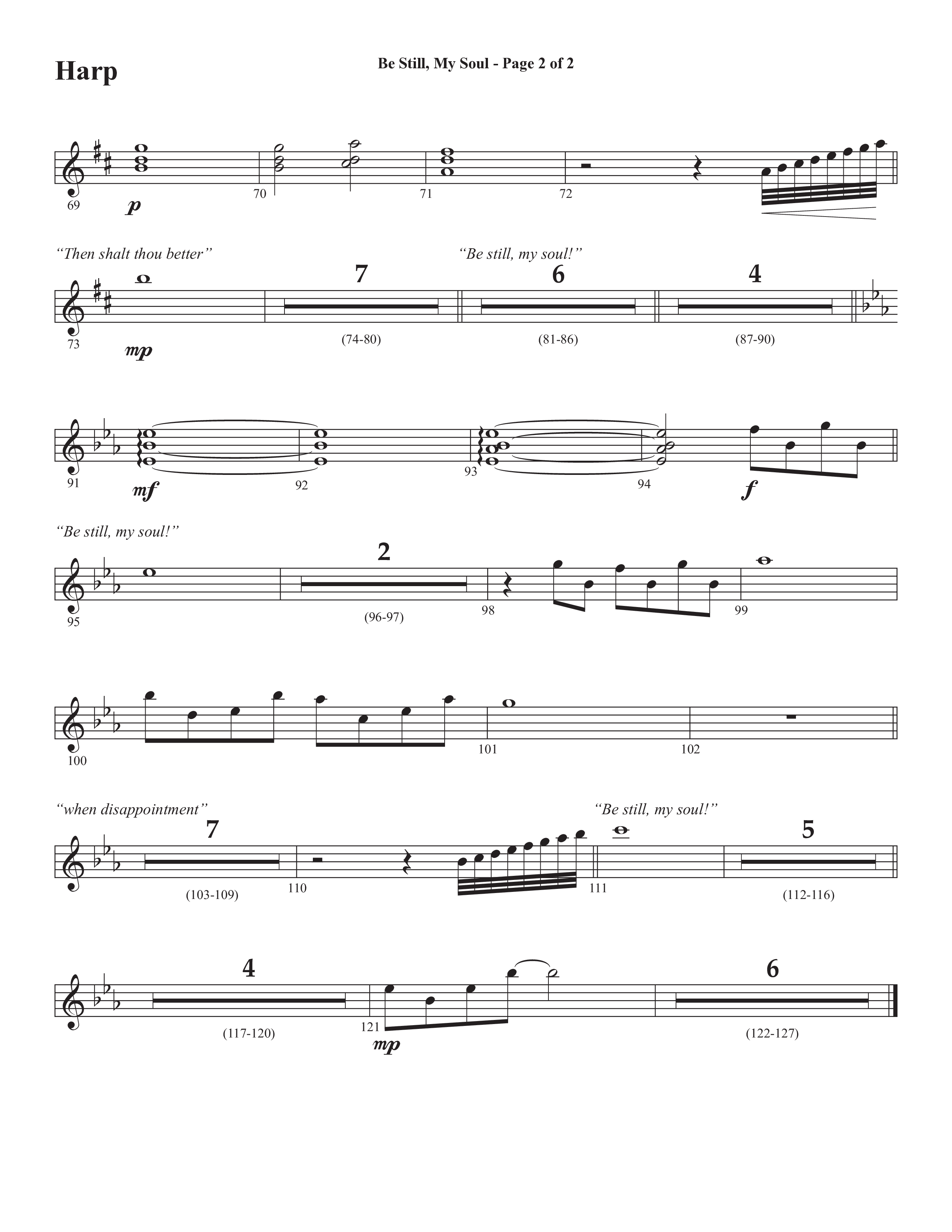 Be Still My Soul (Choral Anthem SATB) Harp (Semsen Music / Arr. Cliff Duren)