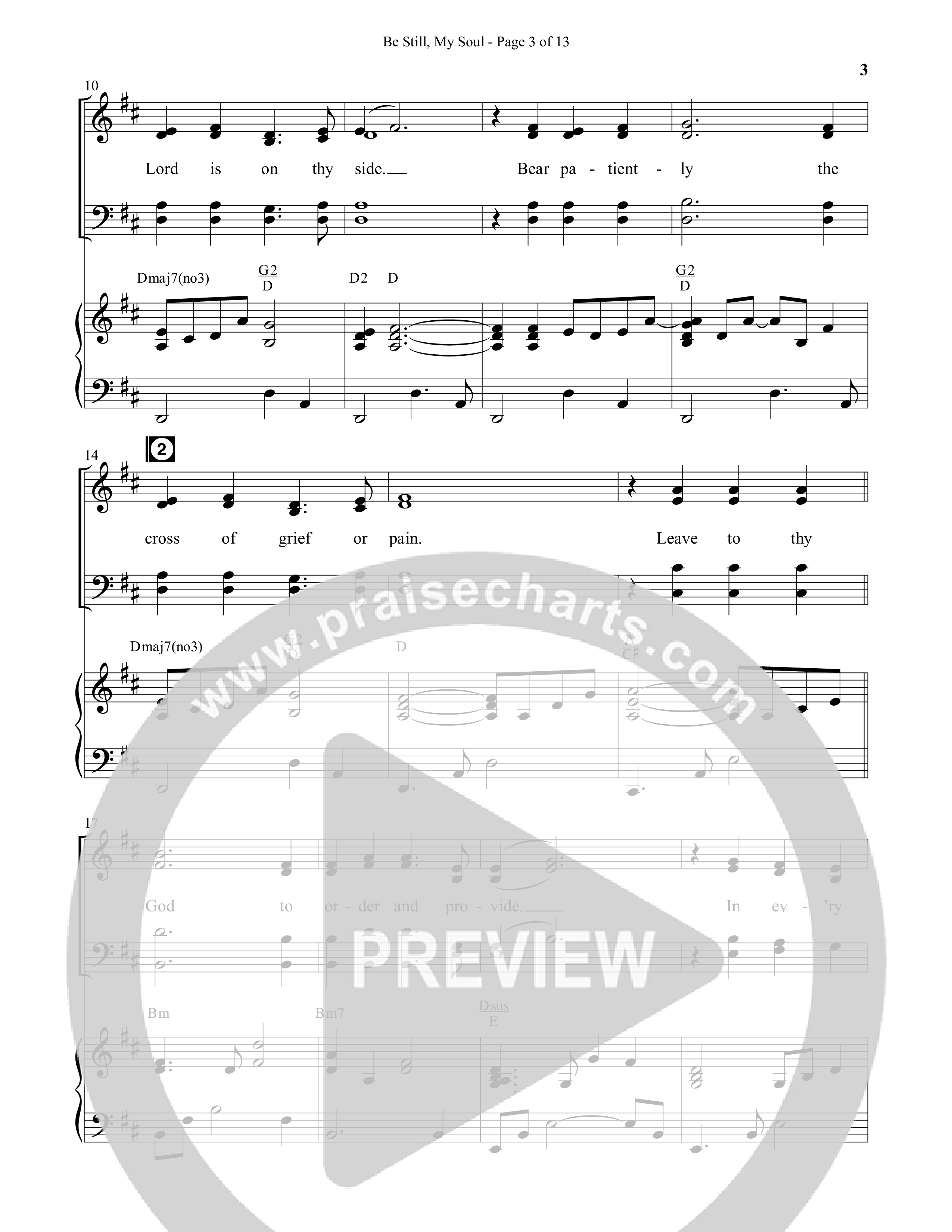 Be Still My Soul (Choral Anthem SATB) Anthem (SATB/Piano) (Semsen Music / Arr. Cliff Duren)