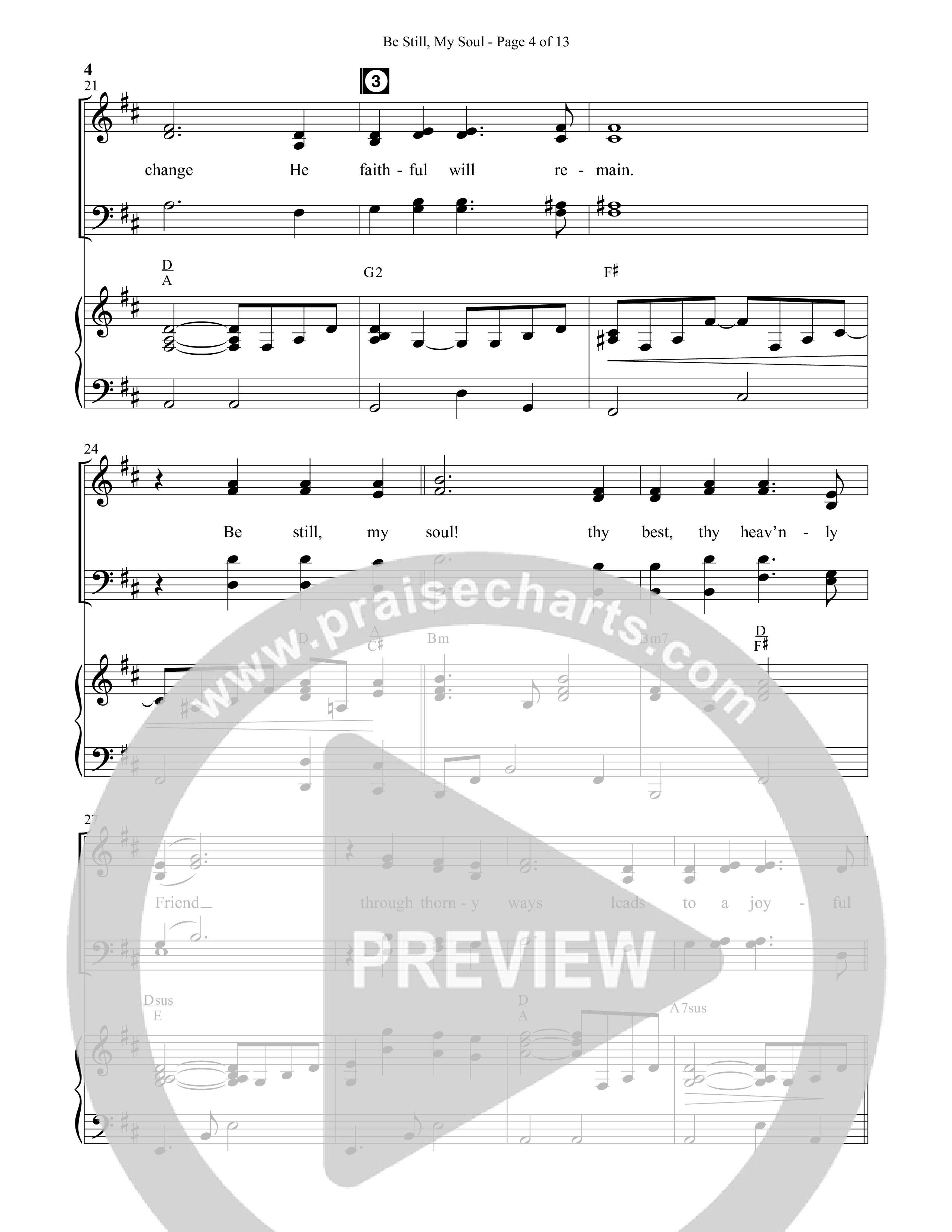Be Still My Soul (Choral Anthem SATB) Anthem (SATB/Piano) (Semsen Music / Arr. Cliff Duren)