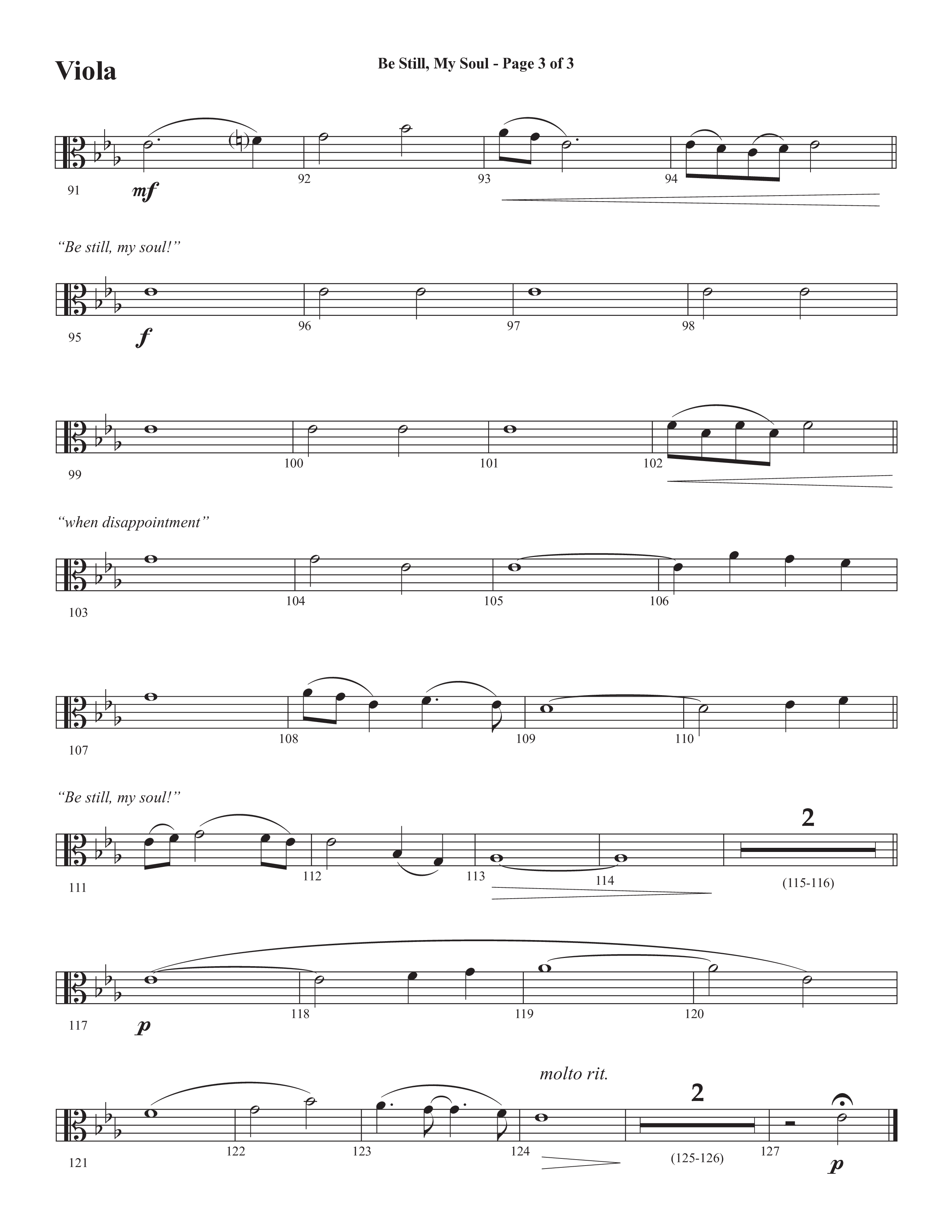 Be Still My Soul (Choral Anthem SATB) Viola (Semsen Music / Arr. Cliff Duren)