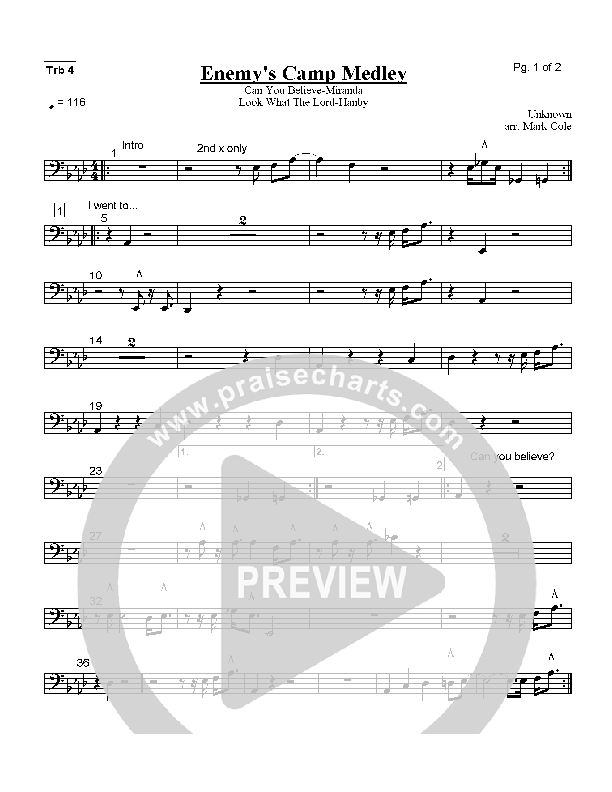 Enemy's Camp Medley Trombone 4 (Lindell Cooley)