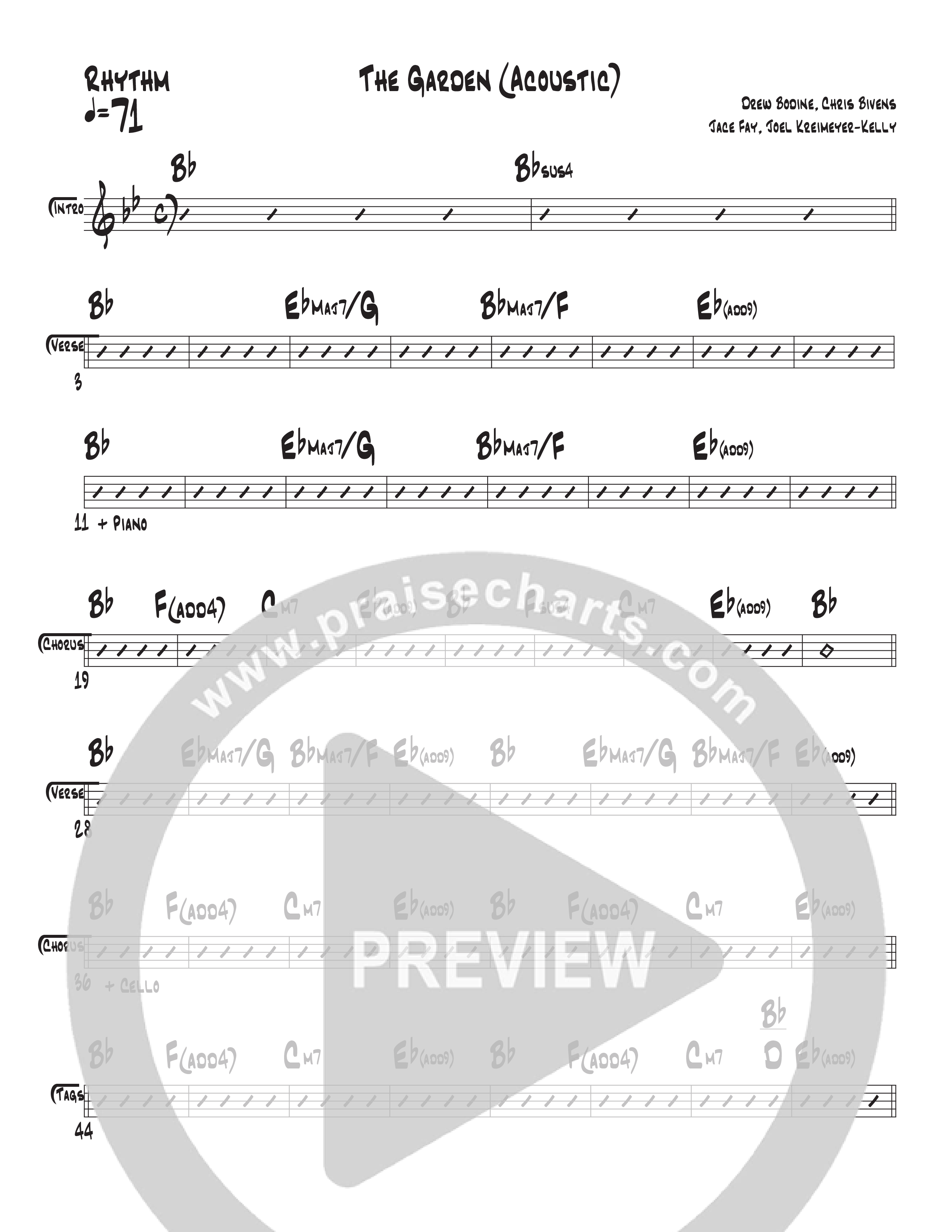 The Garden (Acoustic) Rhythm Chart (Central Live)