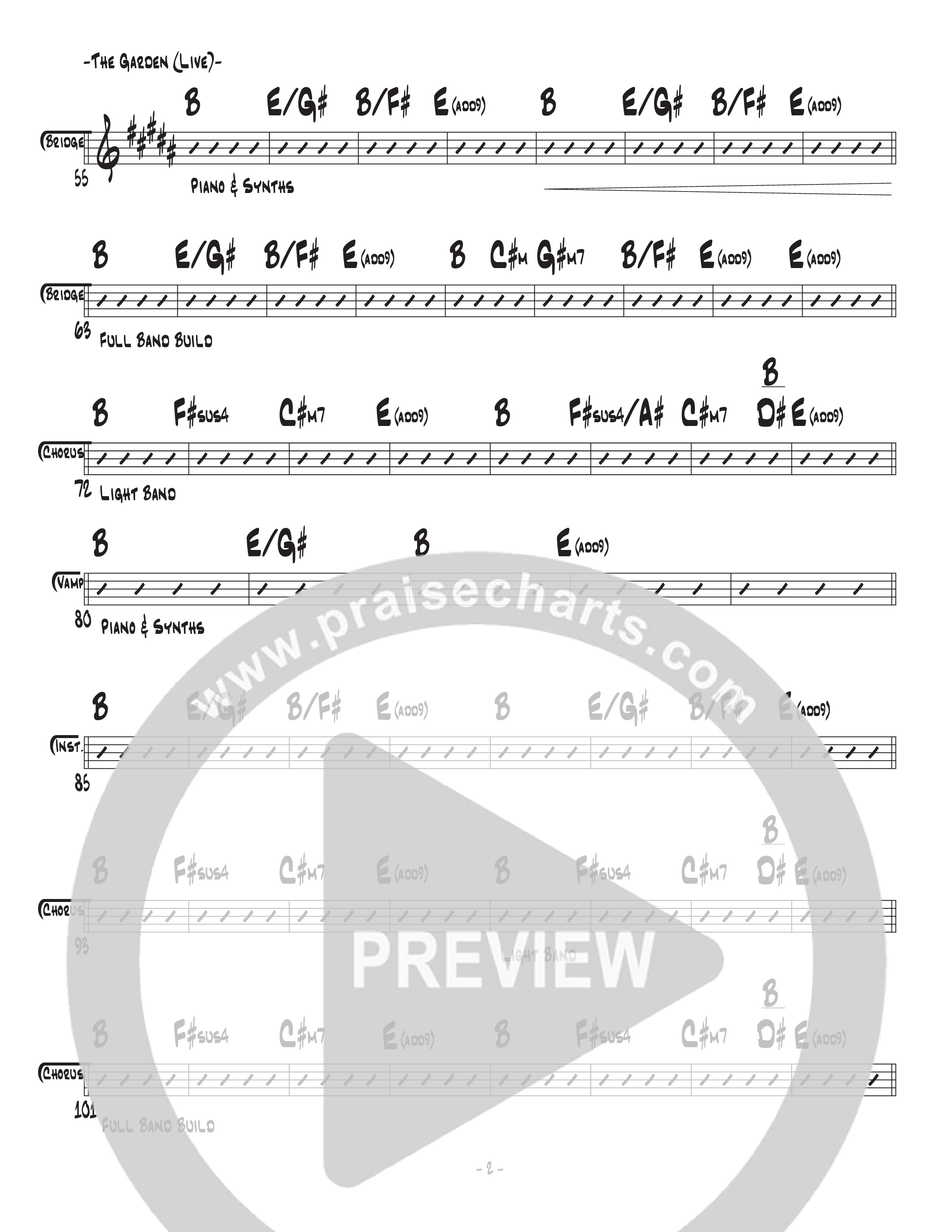 The Garden (Live) Rhythm Chart (Central Live)