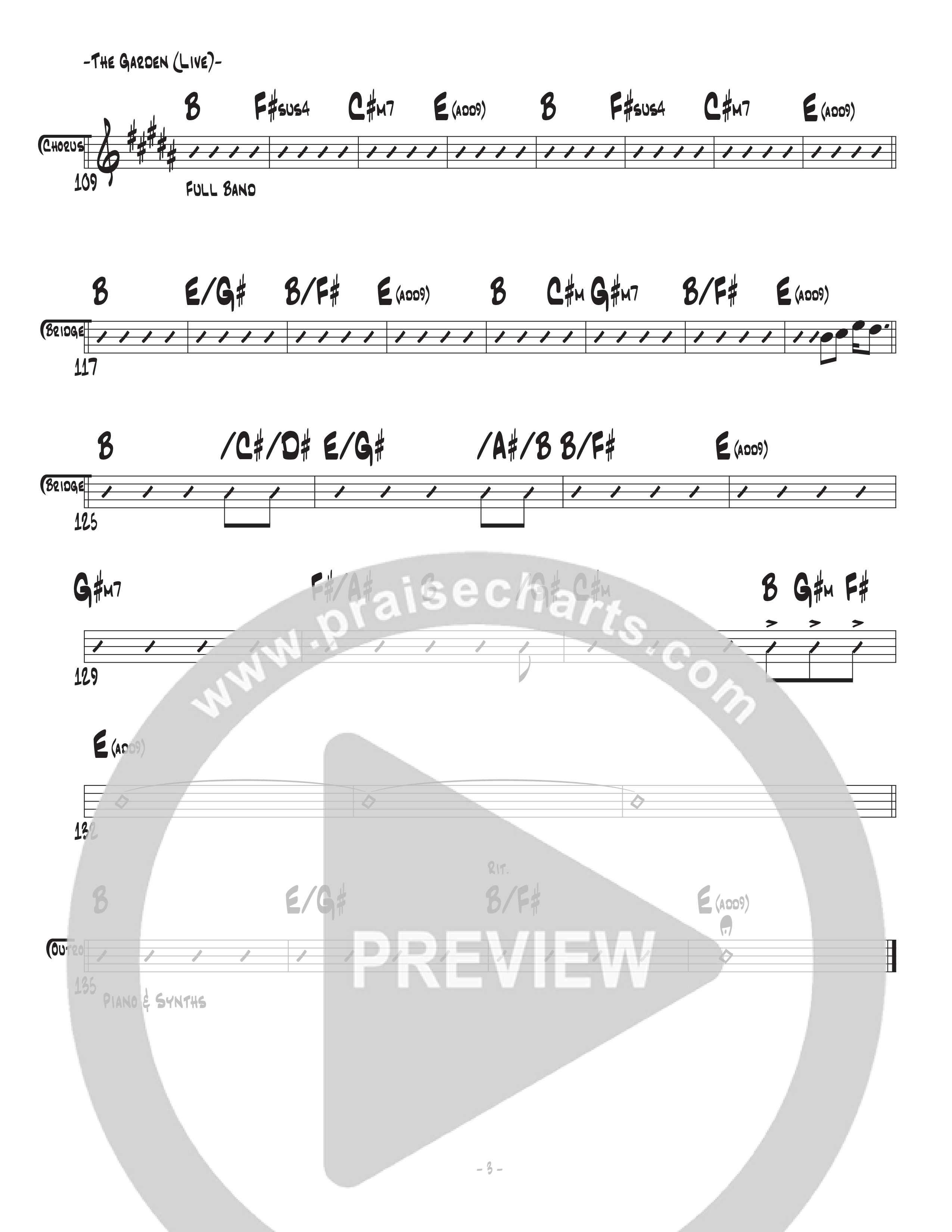 The Garden (Live) Rhythm Chart (Central Live)