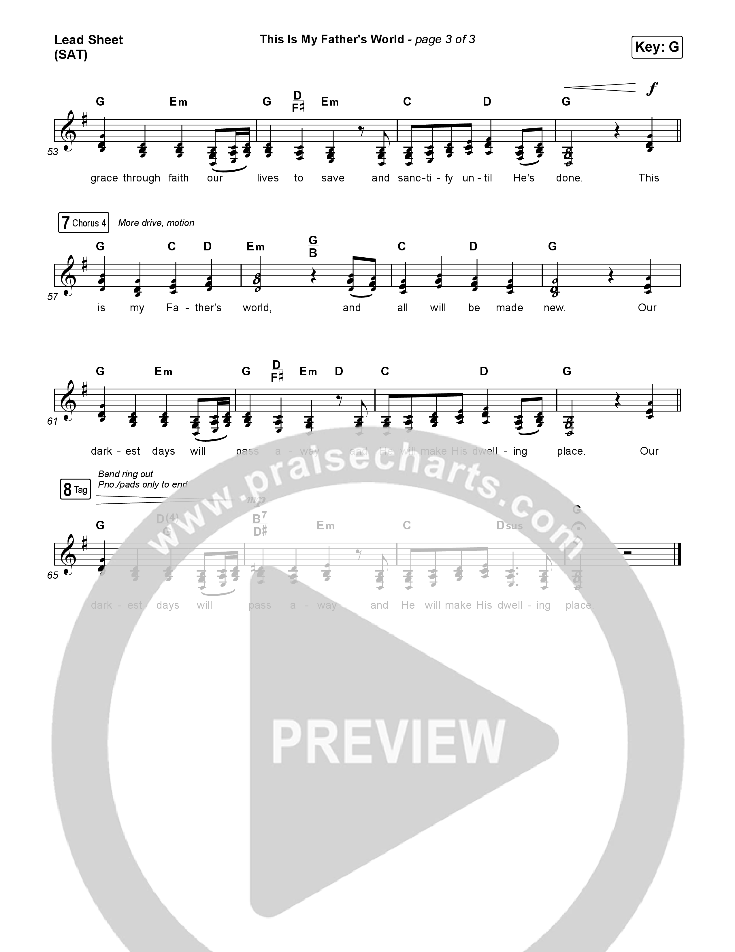 This Is My Father’s World Lead Sheet (SAT) (The Worship Initiative)