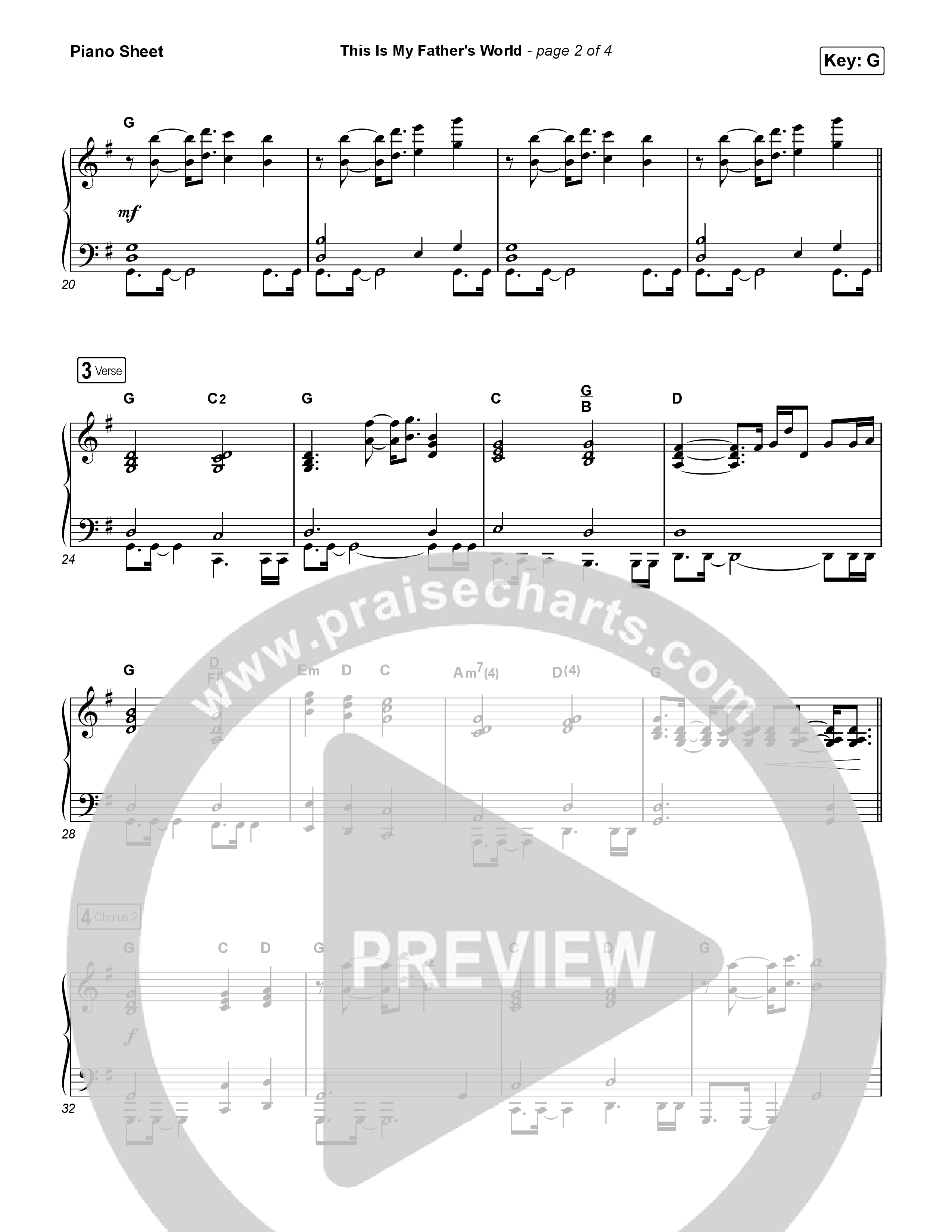 This Is My Father’s World Piano Sheet (The Worship Initiative)