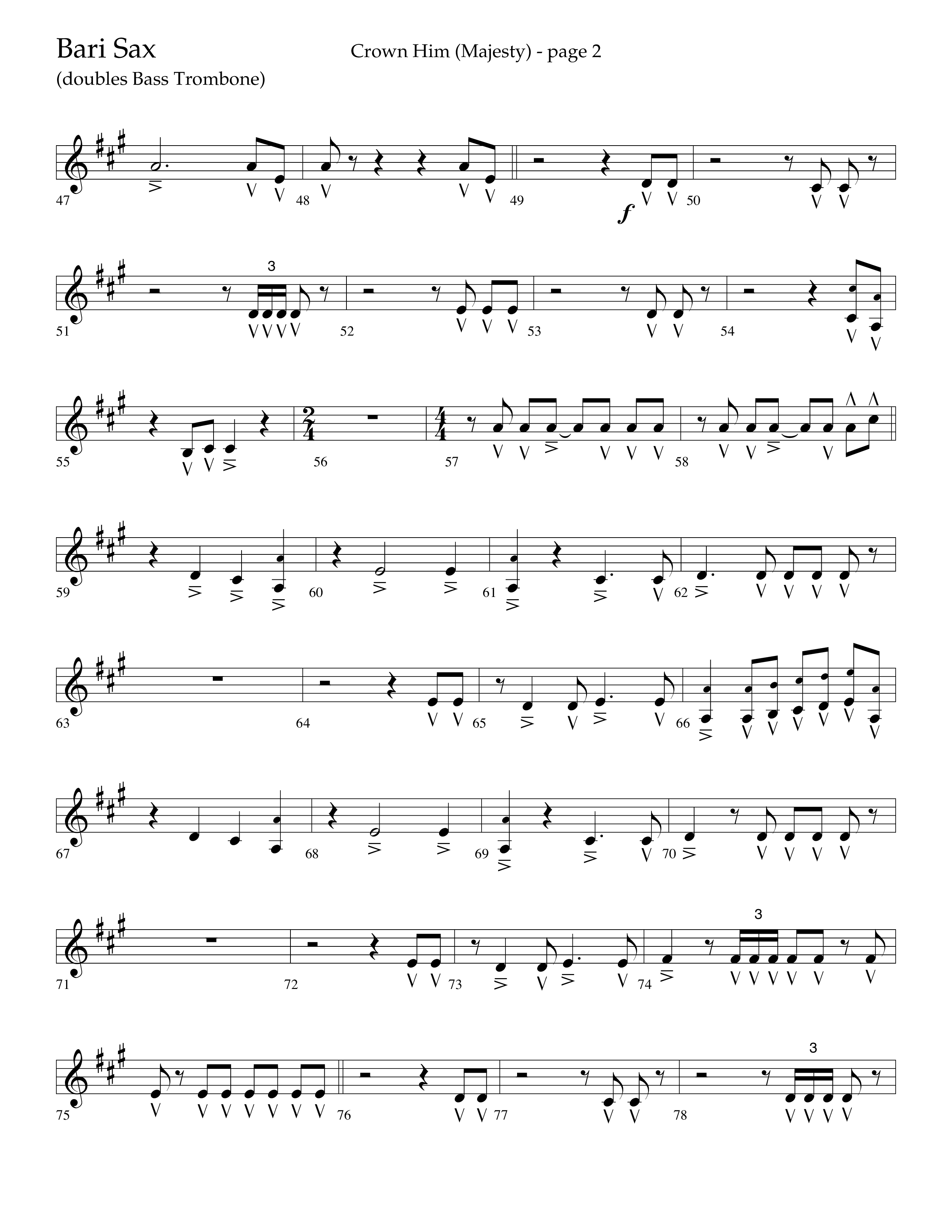 Crown Him (Majesty) (Choral Anthem SATB) Bari Sax (Lifeway Choral / Arr. David T. Clydesdale)