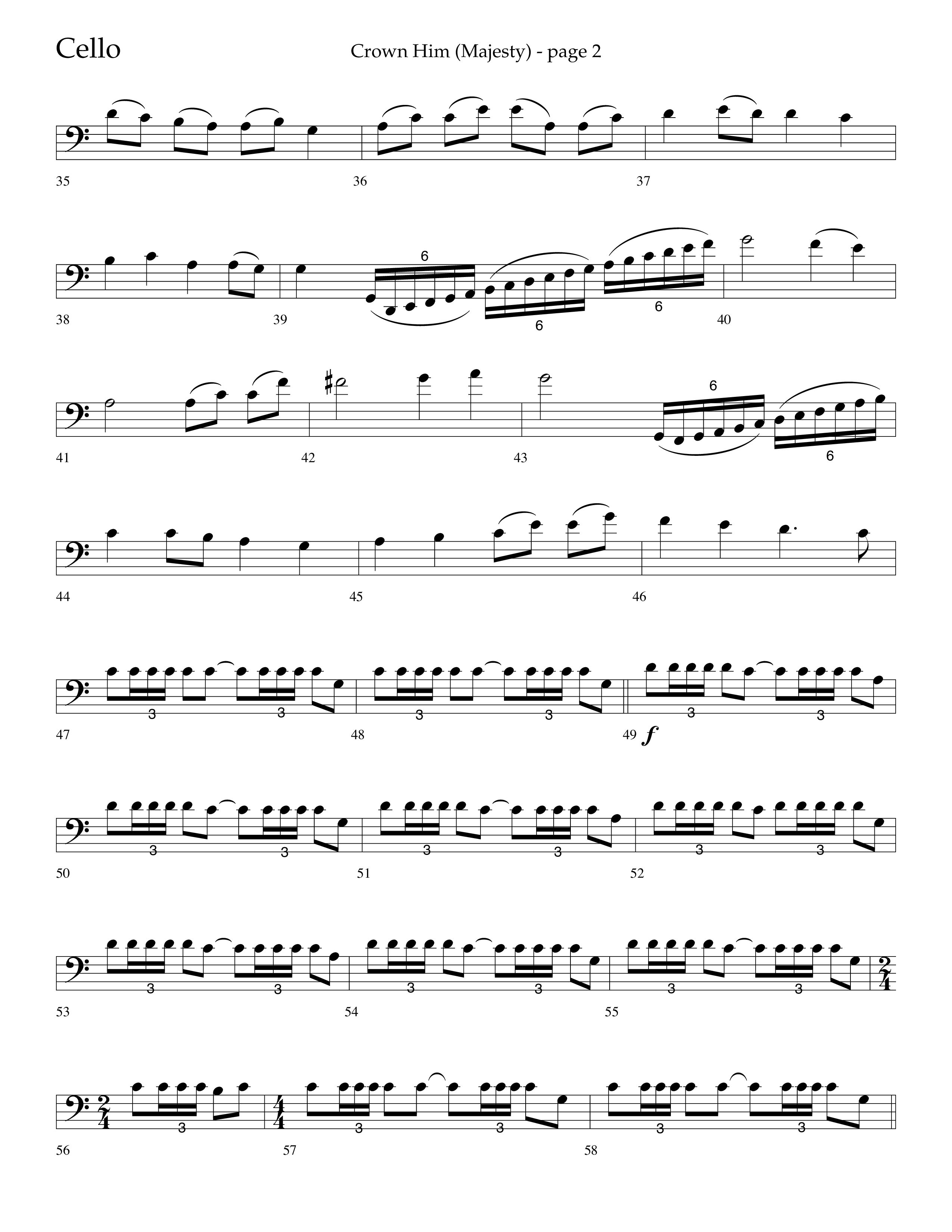 Crown Him (Majesty) (Choral Anthem SATB) Cello (Lifeway Choral / Arr. David T. Clydesdale)