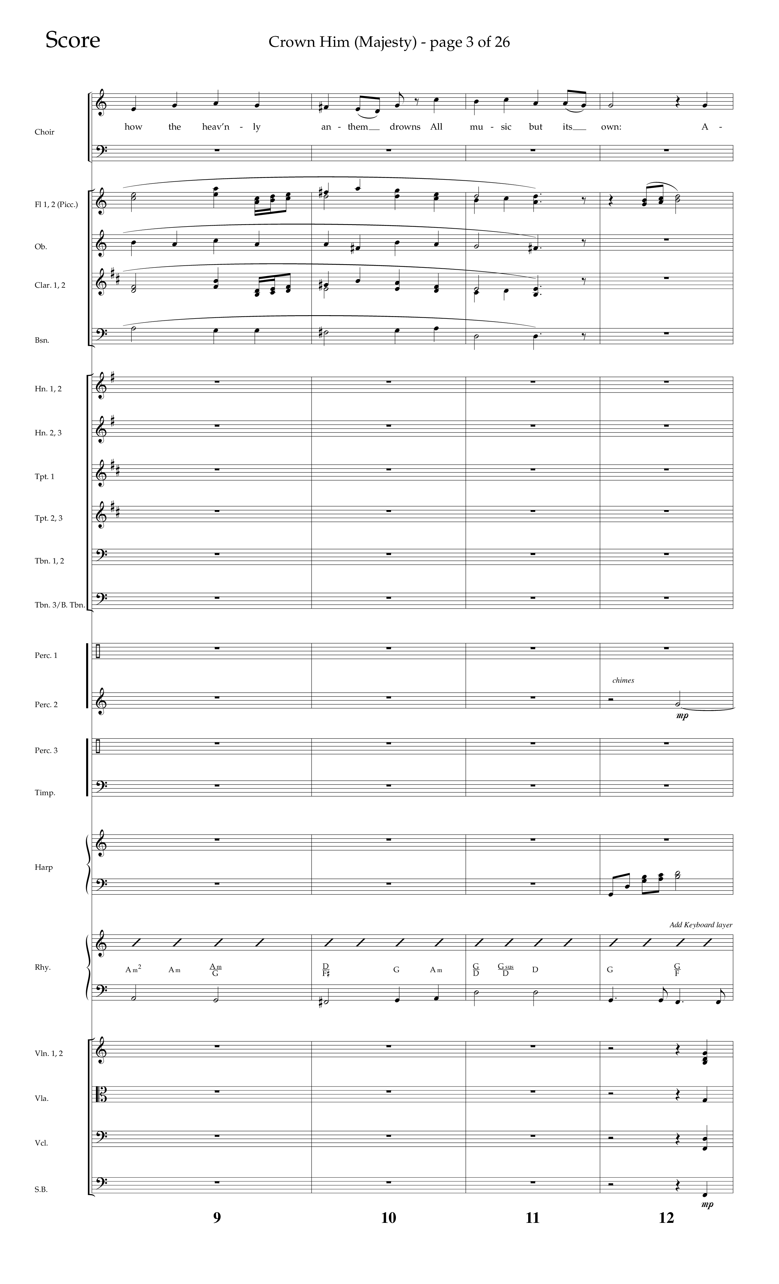 Crown Him (Majesty) (Choral Anthem SATB) Orchestration (Lifeway Choral / Arr. David T. Clydesdale)