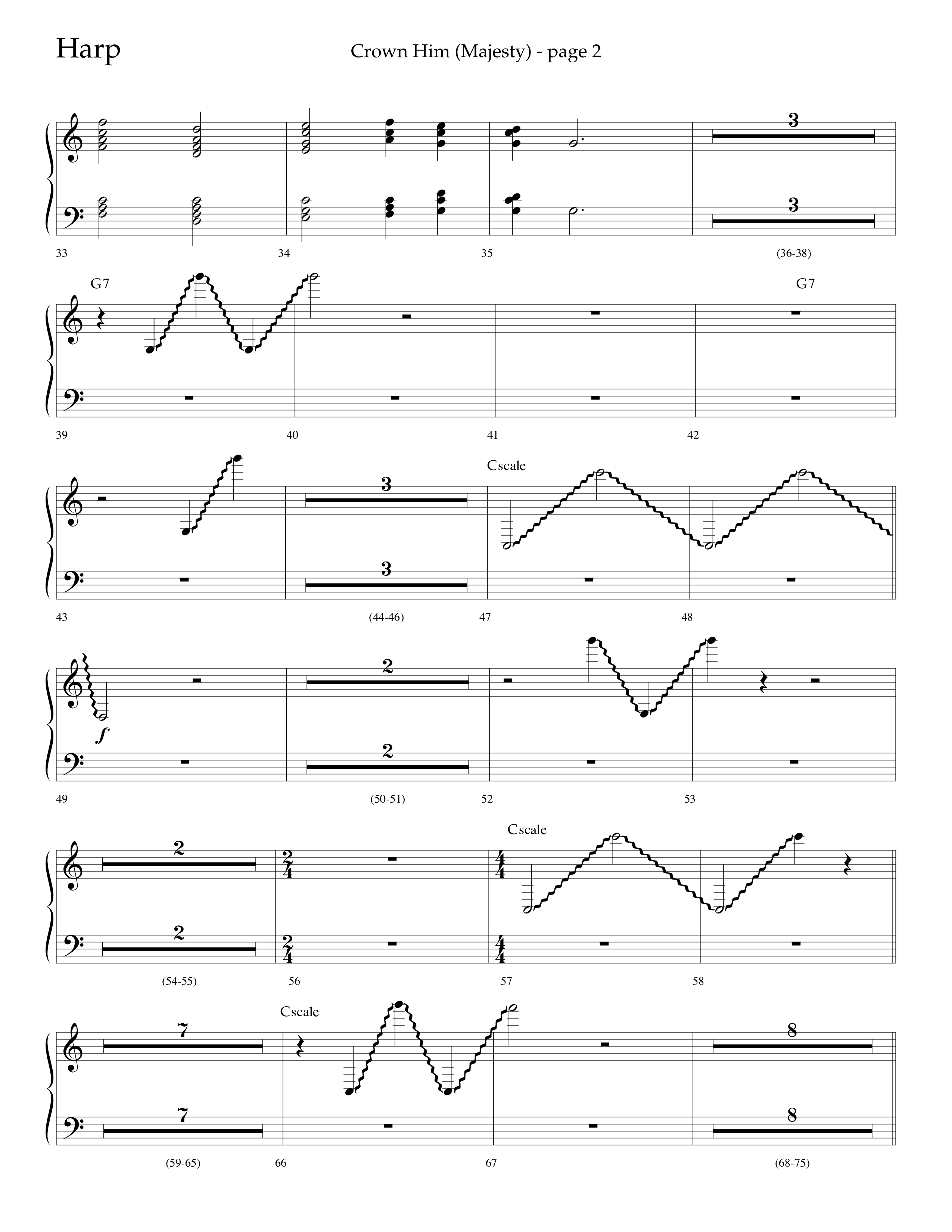 Crown Him (Majesty) (Choral Anthem SATB) Harp (Lifeway Choral / Arr. David T. Clydesdale)