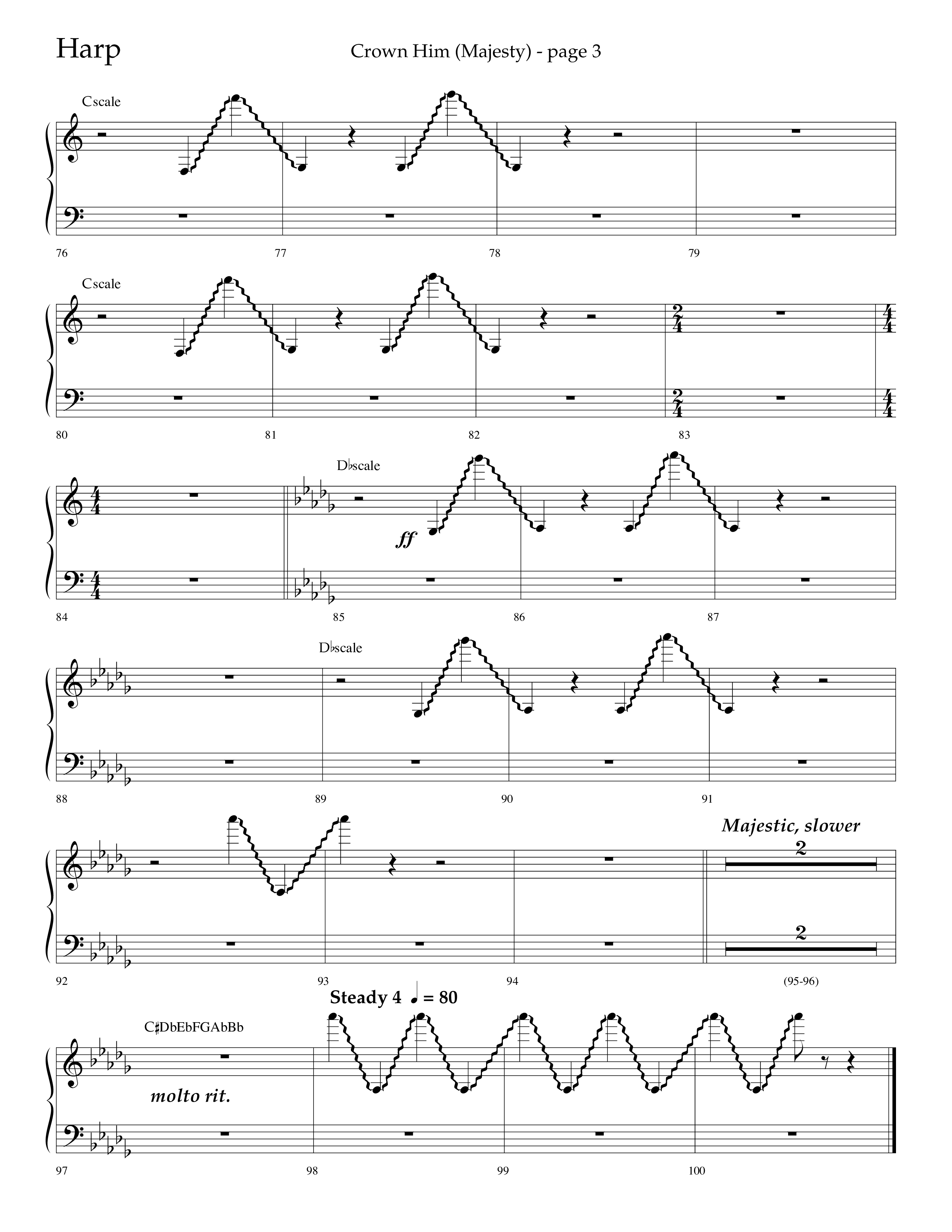 Crown Him (Majesty) (Choral Anthem SATB) Harp (Lifeway Choral / Arr. David T. Clydesdale)