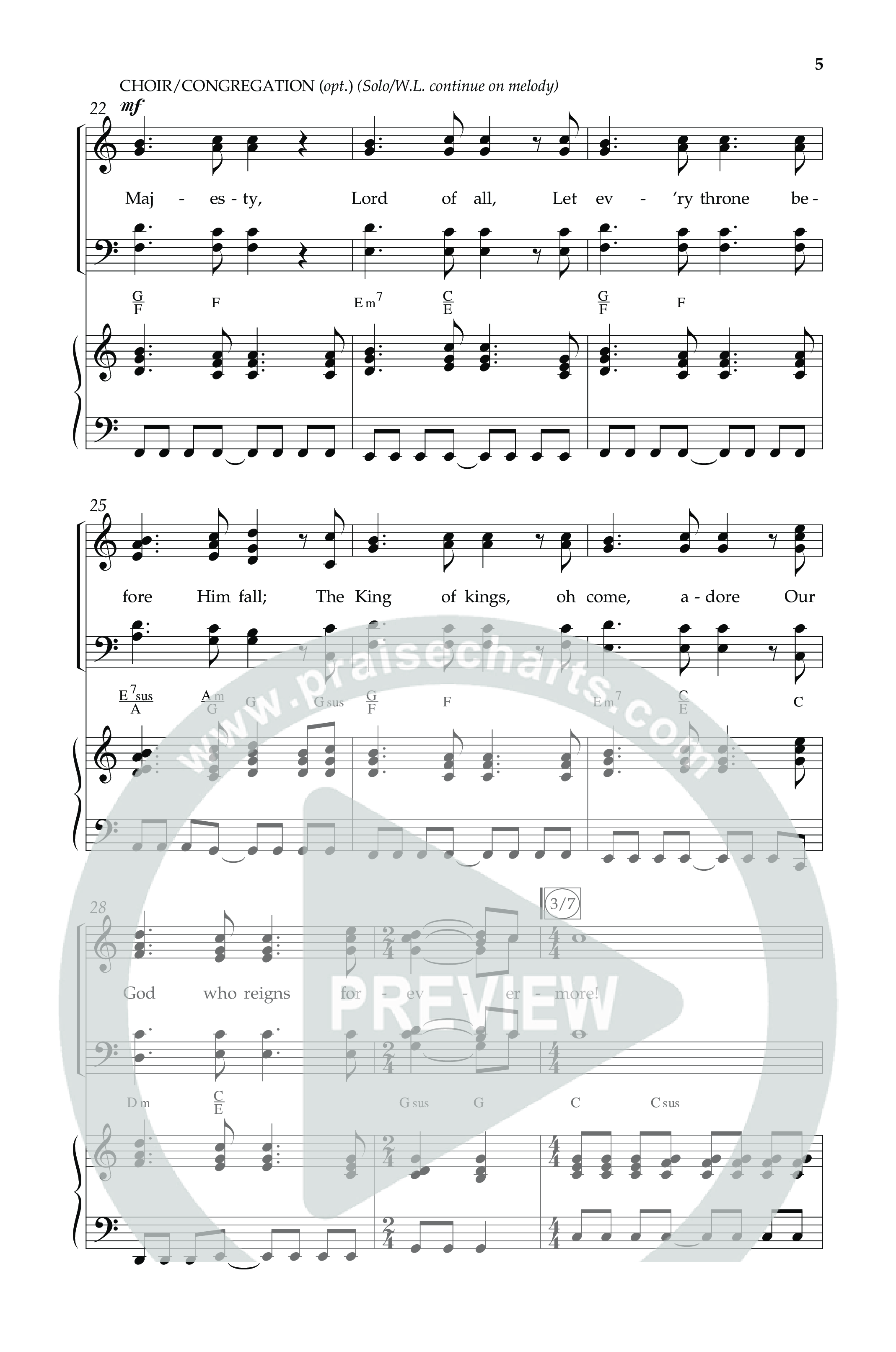 Crown Him (Majesty) (Choral Anthem SATB) Anthem (SATB/Piano) (Lifeway Choral / Arr. David T. Clydesdale)