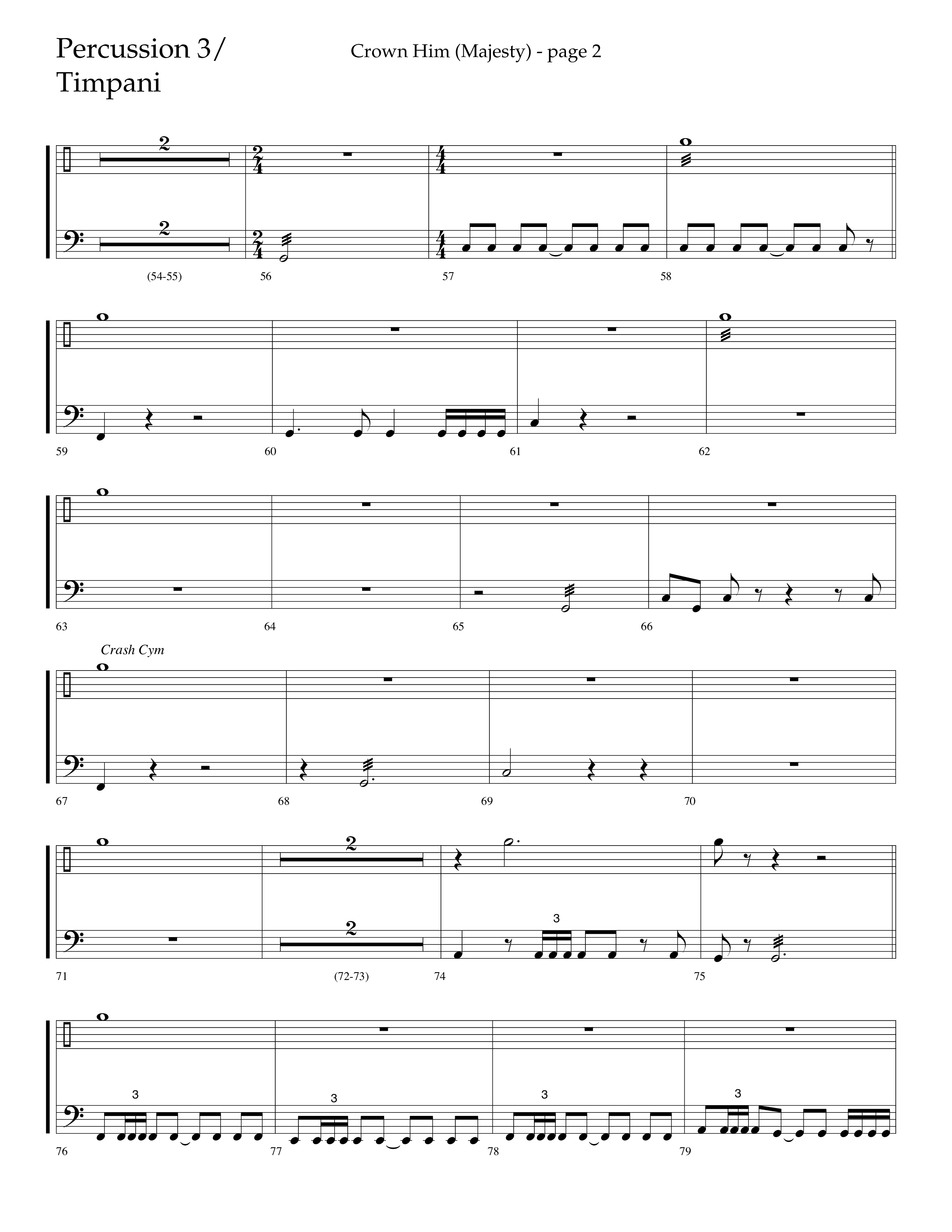 Crown Him (Majesty) (Choral Anthem SATB) Timpani (Lifeway Choral / Arr. David T. Clydesdale)