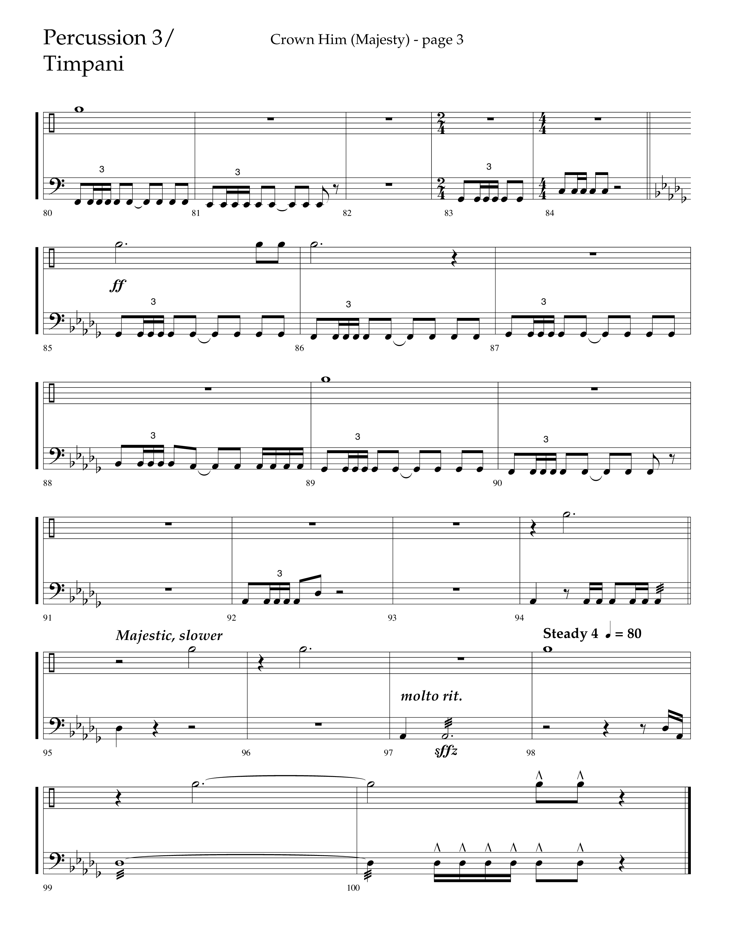 Crown Him (Majesty) (Choral Anthem SATB) Timpani (Lifeway Choral / Arr. David T. Clydesdale)