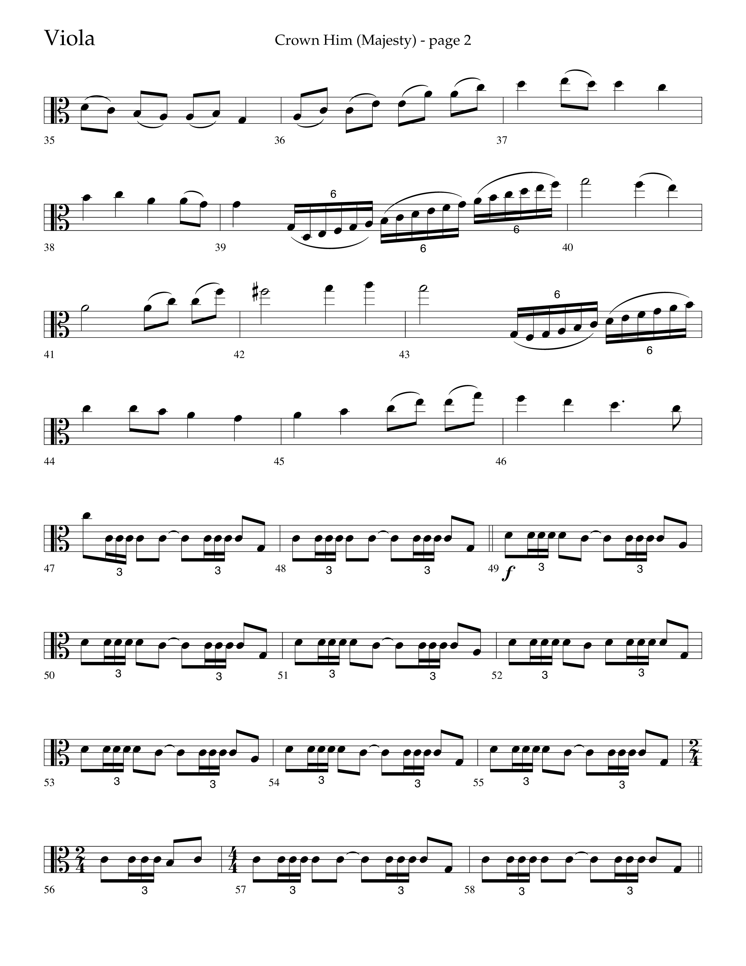 Crown Him (Majesty) (Choral Anthem SATB) Viola (Lifeway Choral / Arr. David T. Clydesdale)