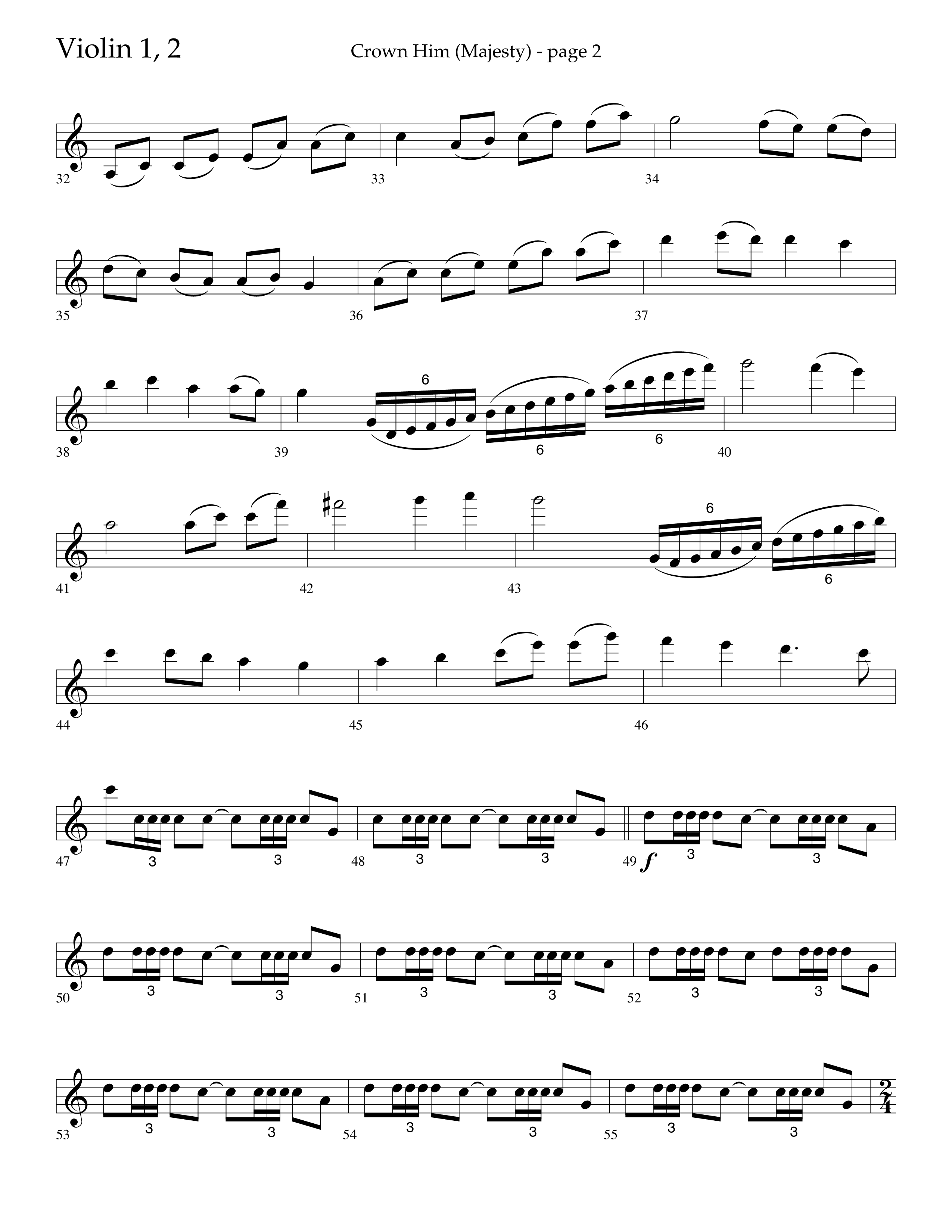 Crown Him (Majesty) (Choral Anthem SATB) Violin 1/2 (Lifeway Choral / Arr. David T. Clydesdale)