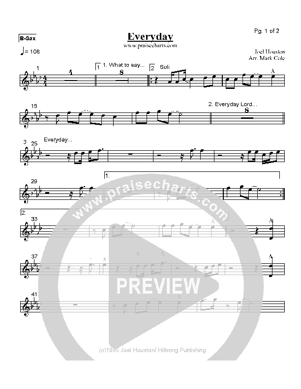 Everyday Bari Sax (Hillsong Worship)