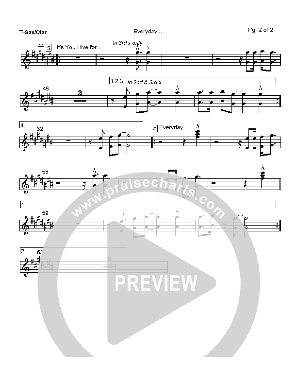 Everyday Tenor Sax/Clarinet (Hillsong Worship)