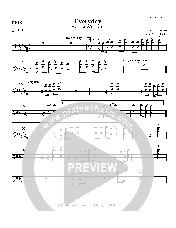 Everyday Trombone 1/2/3 (Hillsong Worship)