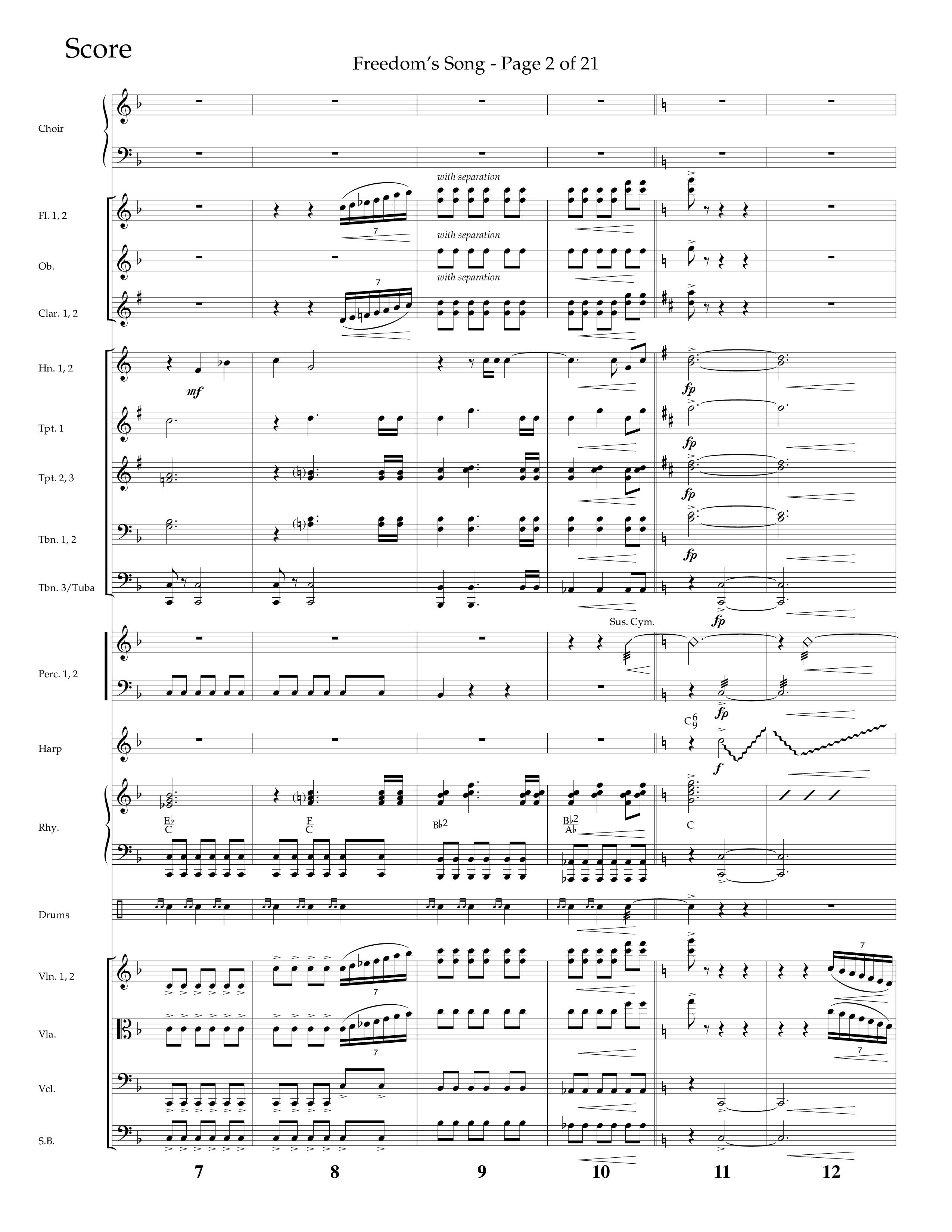 Freedoms Song (with My Country 'Tis Of Thee, America The Beautiful) (Choral Anthem SATB) Conductor's Score (Lifeway Choral / Arr. Camp Kirkland)