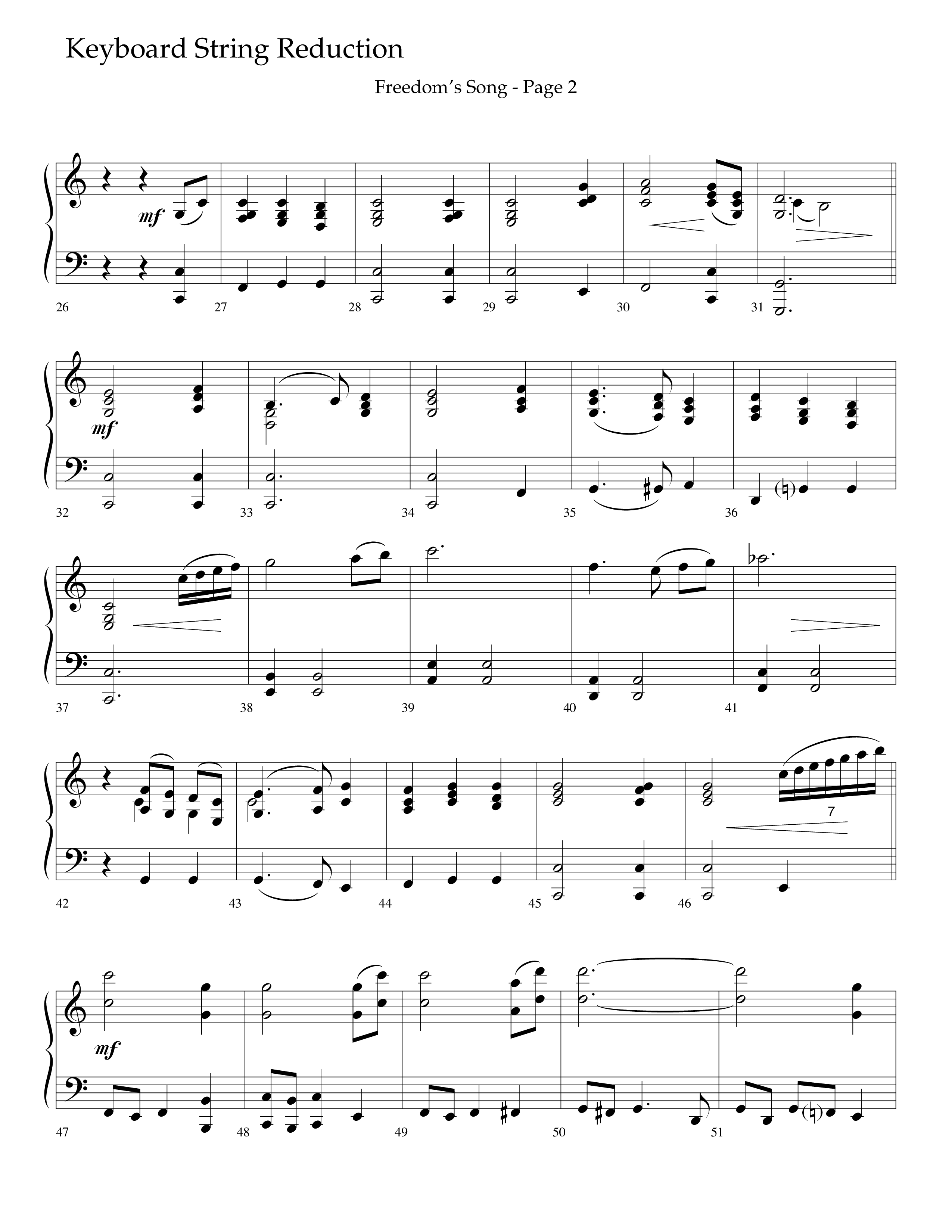 Freedoms Song (with My Country 'Tis Of Thee, America The Beautiful) (Choral Anthem SATB) String Reduction (Lifeway Choral / Arr. Camp Kirkland)