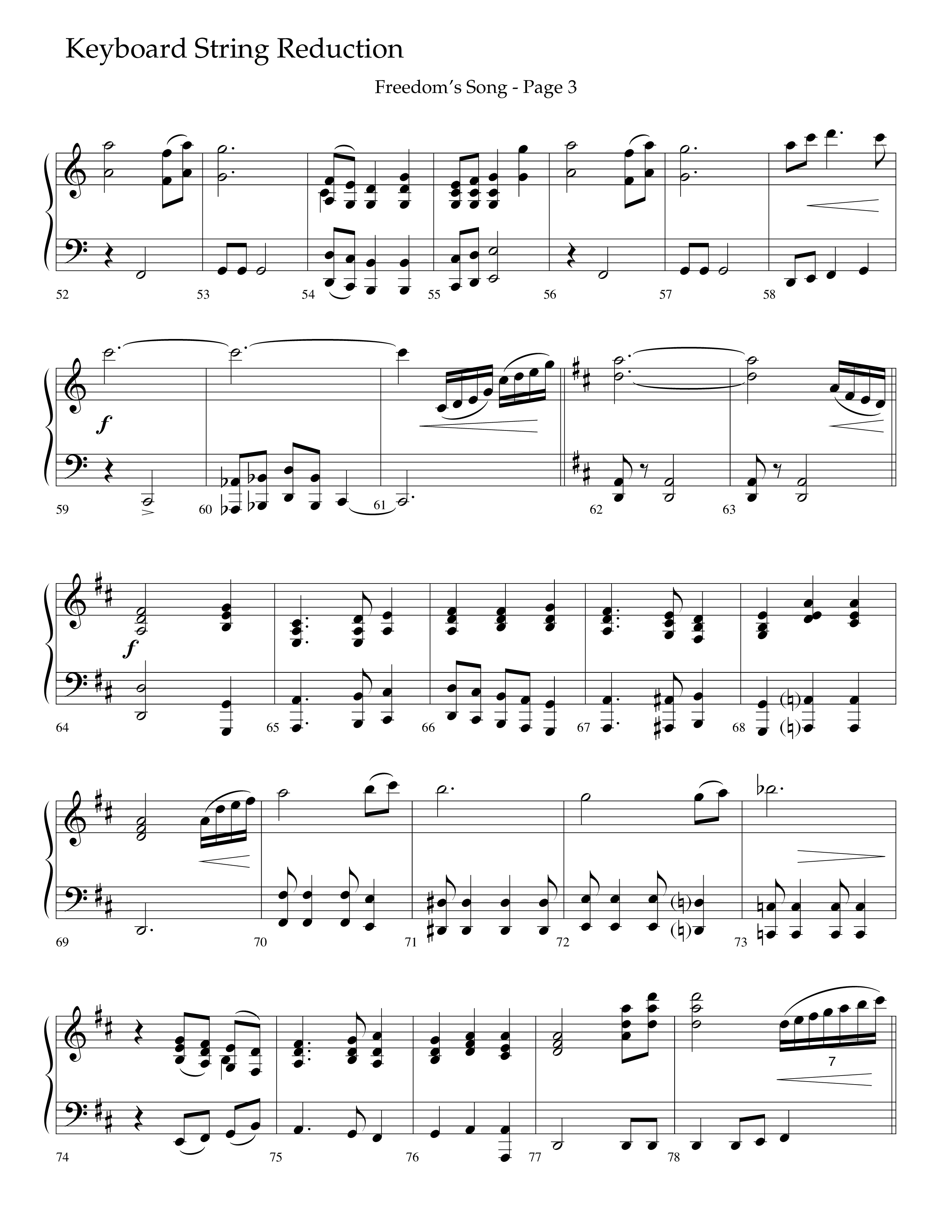 Freedoms Song (with My Country 'Tis Of Thee, America The Beautiful) (Choral Anthem SATB) String Reduction (Lifeway Choral / Arr. Camp Kirkland)