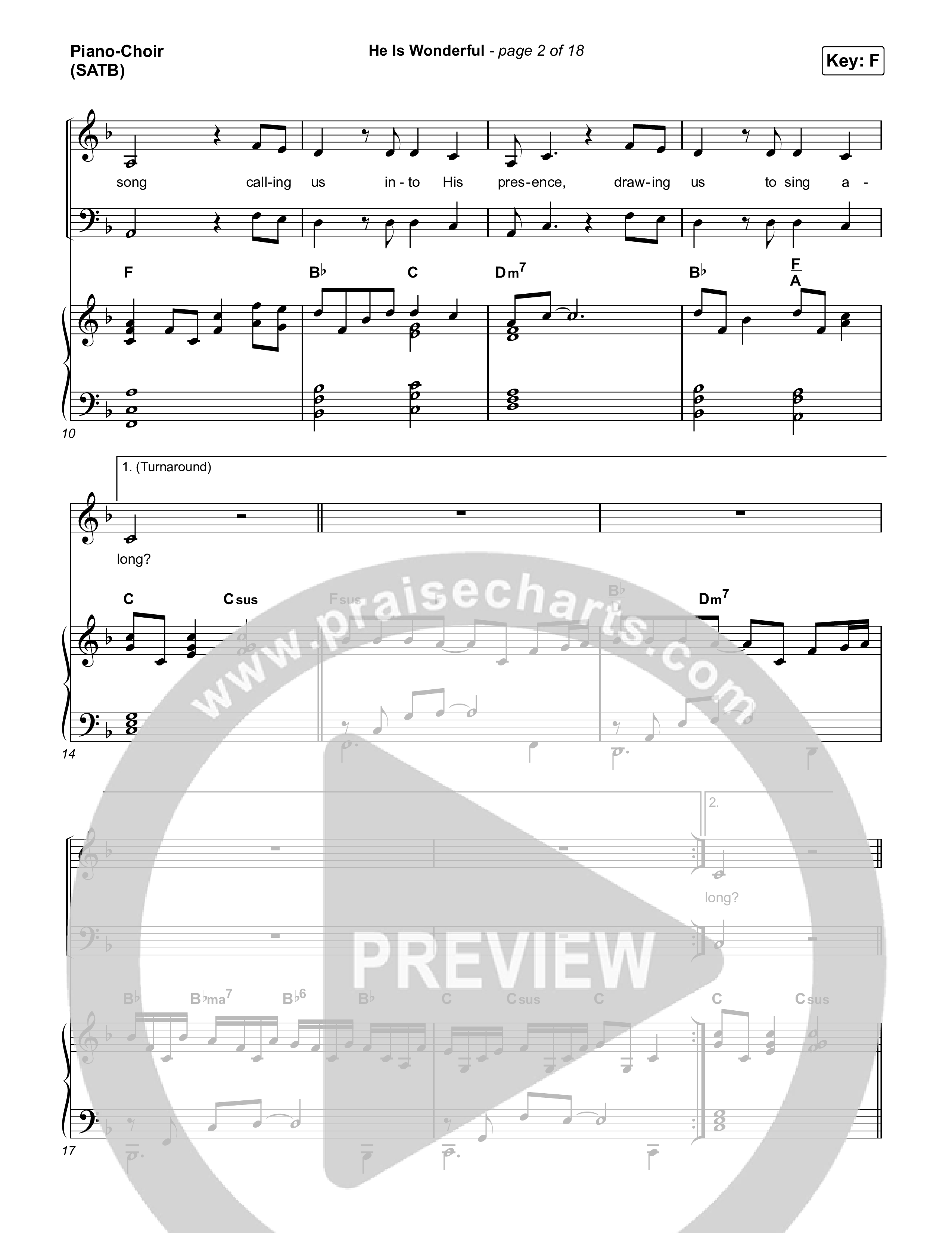 He Is Wonderful Piano/Vocal (SATB) (Jesus Image)